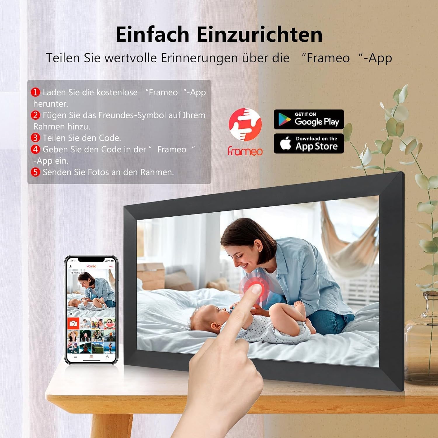 Thumbnail 2 de Frameo Digital Photo Frame 15,6" Full‑HD Bilderrahmen