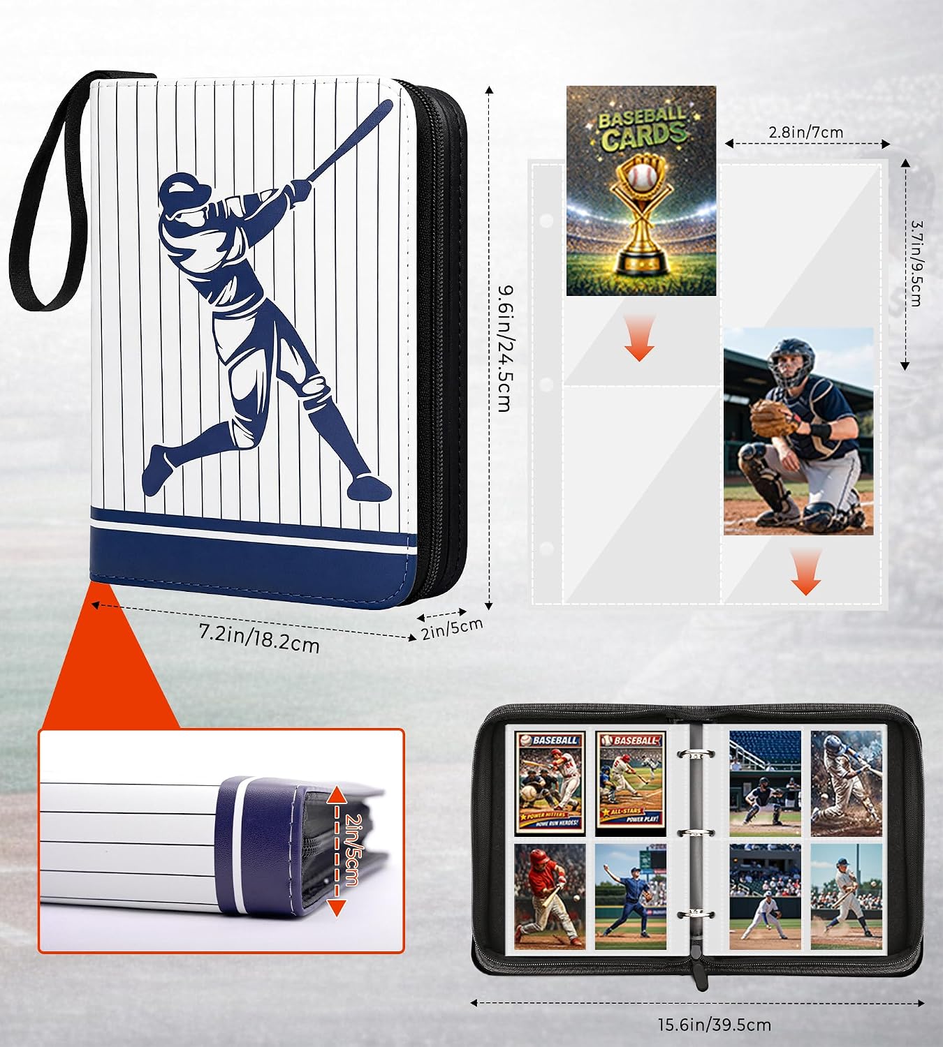 Thumbnail 3 de XIMUHO baseball card binder, 400 pockets
