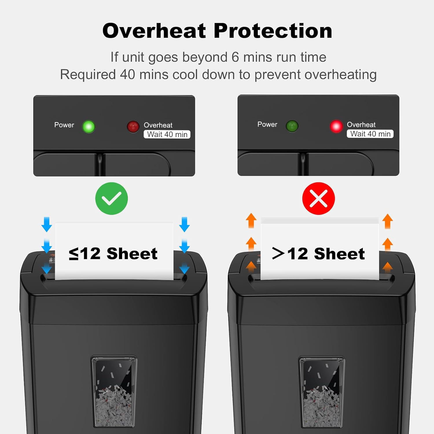 Detalle de Bonsaii C275-A 12-Sheet Cross-Cut Paper Shredder, P-4, 5.5-Gallon Bin