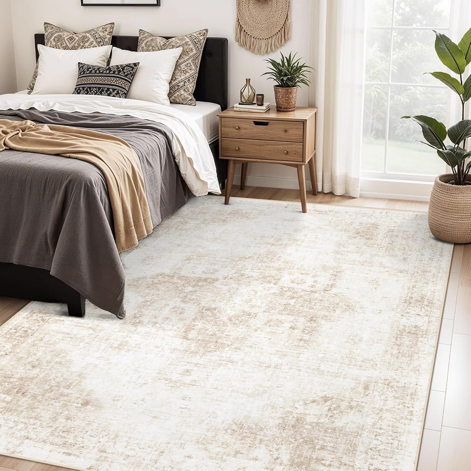Detalle 2 de Area Rug 5'x7' Washable Vintage Boho Medallion Rug 🏡