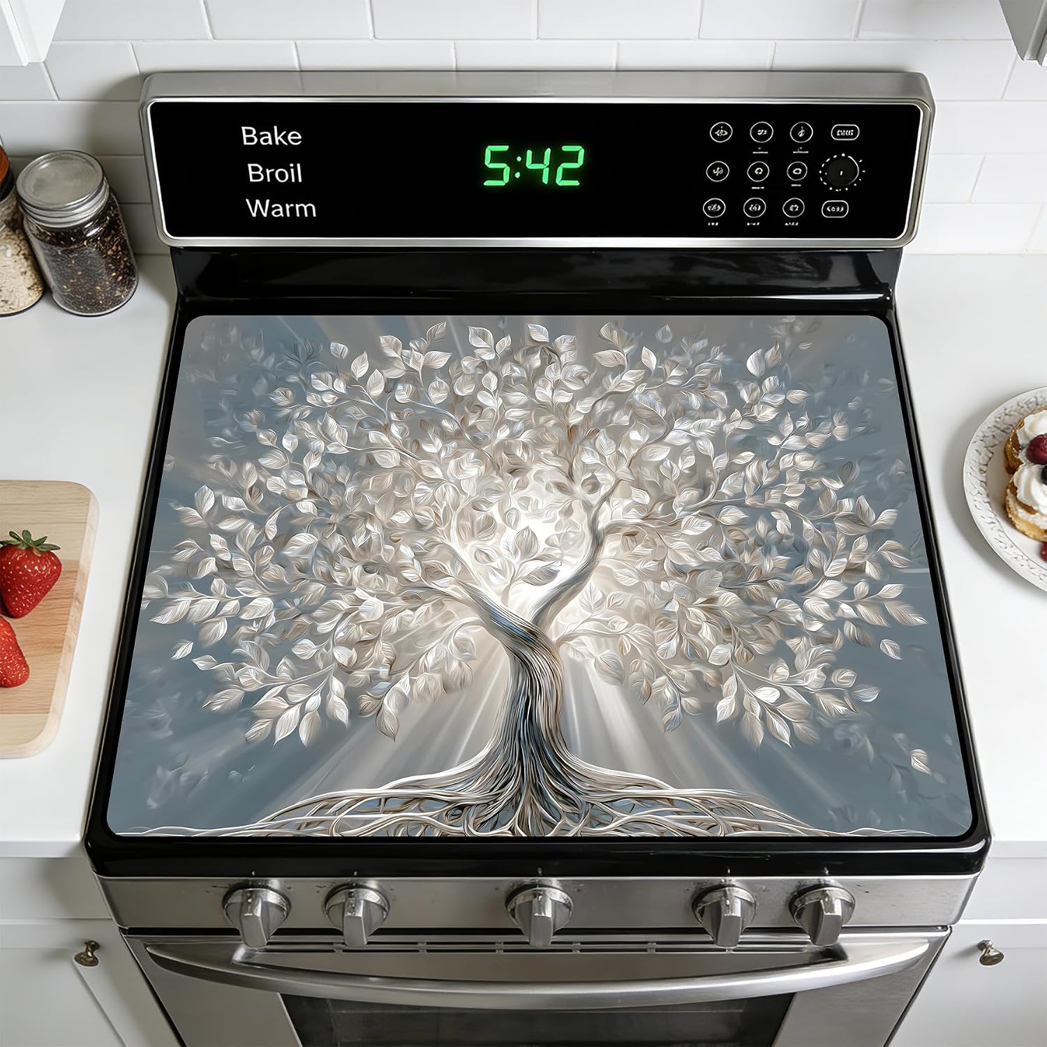 Detalle de AOHMPT STC Stove Cover Mat, Non-Slip Drying Mat, Colorful1, 28.5 x 20 Inch