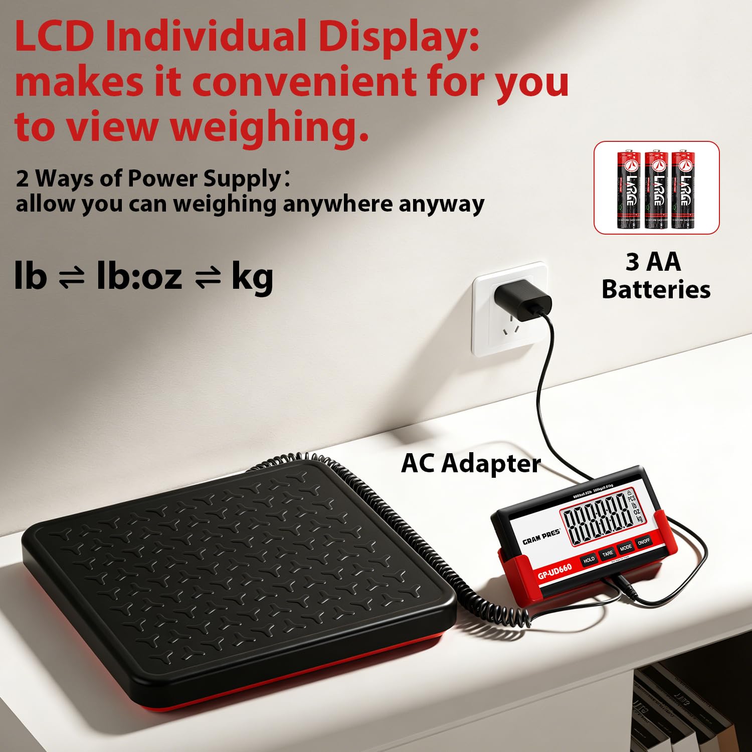 Detalle de GRAM PRES Digital Physician Scale: 660 lb Medical Floor Scale for Precise Body Weight