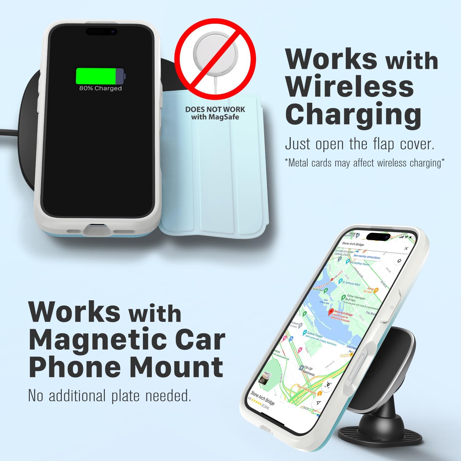 Thumbnail 6 de VENA vCommute VN2619VC Wallet Case for iPhone 17 Pro/18 Pro, Pastel Blue