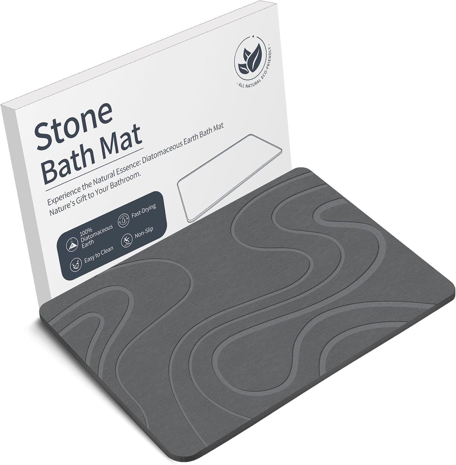 Detalle de Veeloim Stone Bath Mat diatomaceous earth bath mat