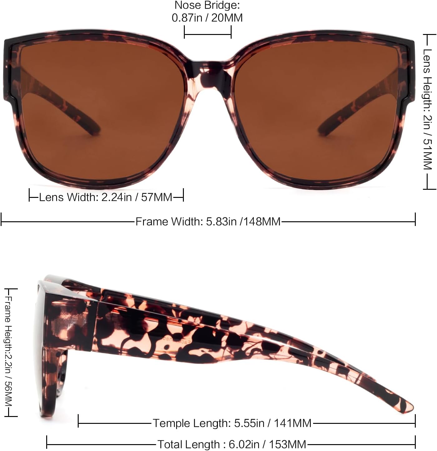Thumbnail 3 de Face Shadow Überzieh-Sonnenbrille Polarisiert UV400 – Oversize Überbrille für Brillenträger, ultra leicht