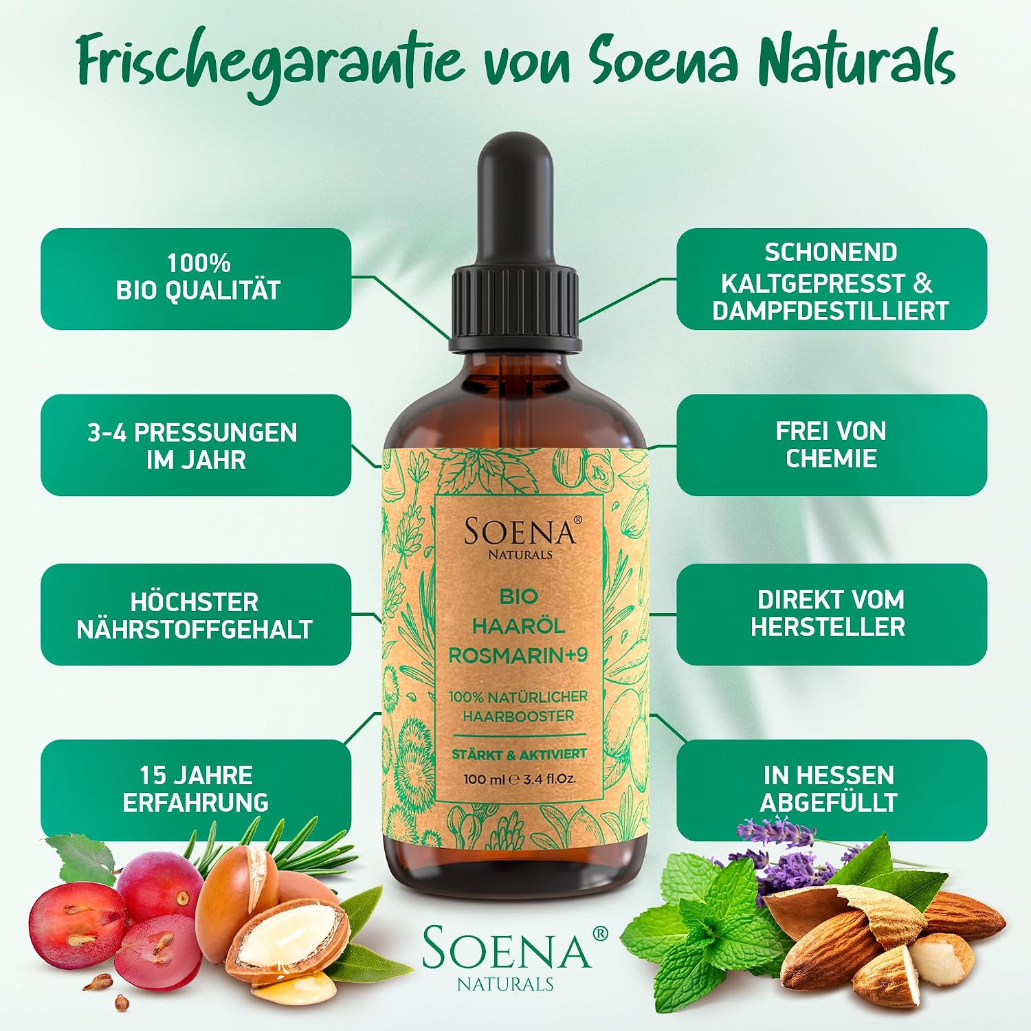 Thumbnail 6 de BIO Haaröl Rosmarin+9 – Wachstumsöle für Haarstärkung, 100% Bio, Made in Germany