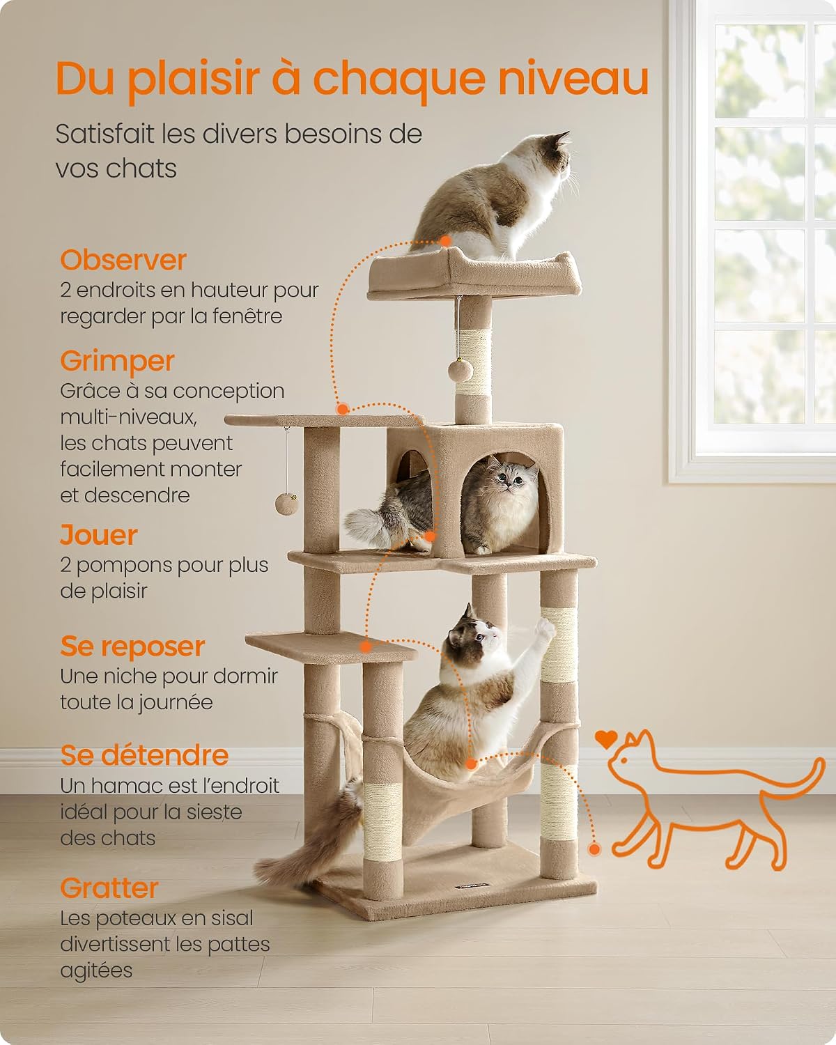 Detalle de Feandrea Arbre à Chat 143 cm PCT161K01