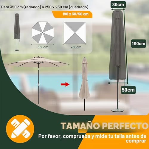 Thumbnail 1 de Enzeno Funda para sombrilla: protección impermeable 190 x 30/50 cm para sombrillas de jardín