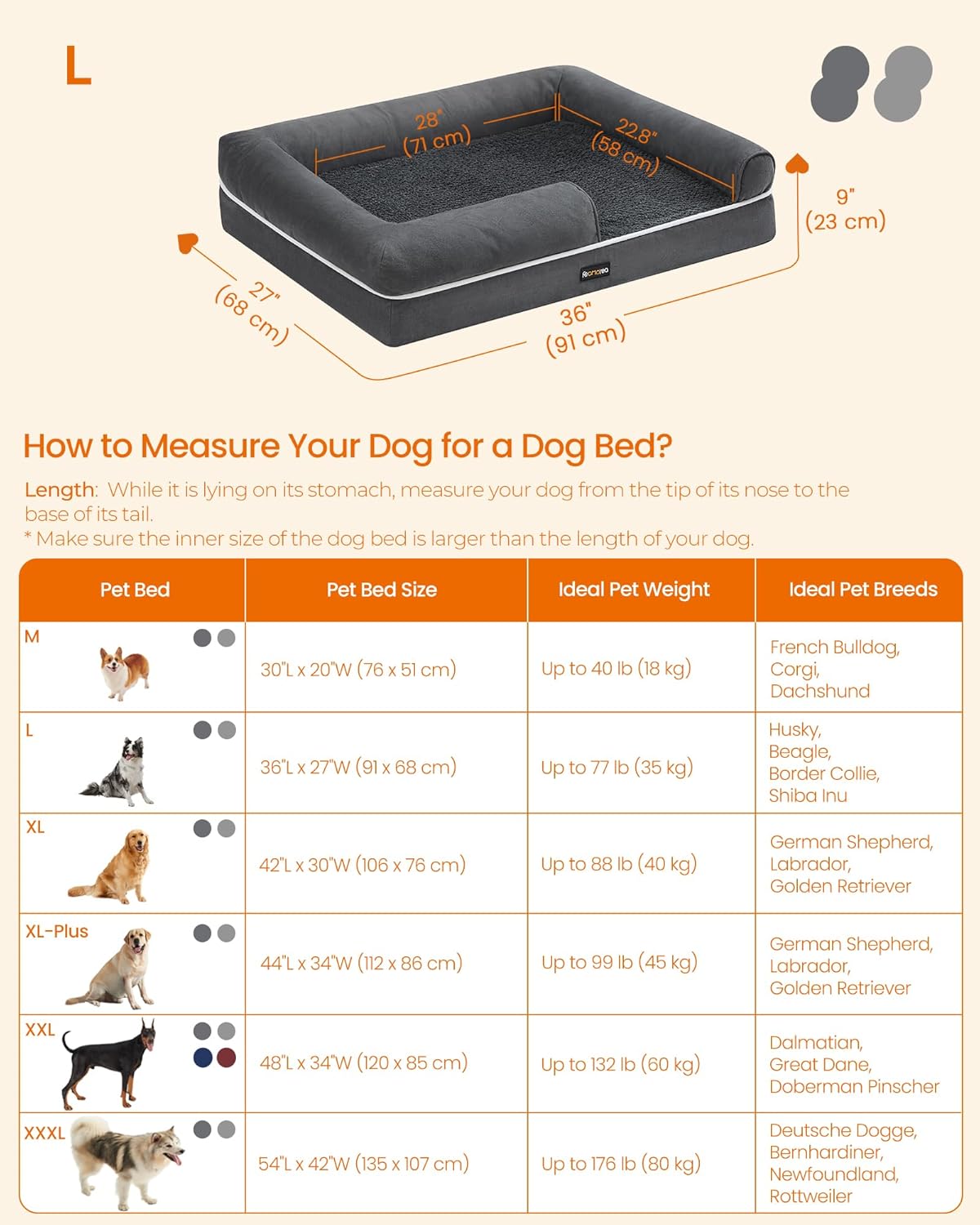 Thumbnail 4 de Feandrea Orthopedic Dog Bed