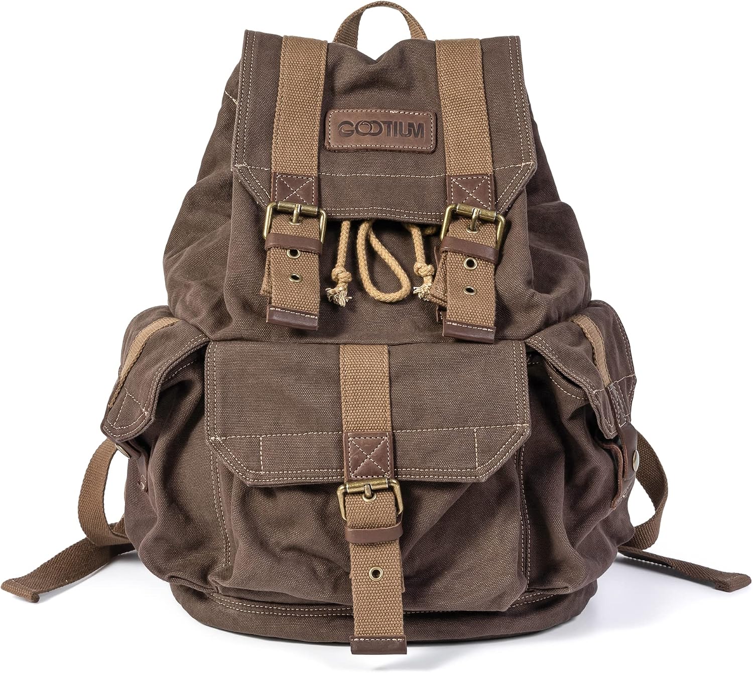Thumbnail 5 de Gootium Canvas Backpack – Vintage Outdoor Rucksack Travel Day Pack (30L)