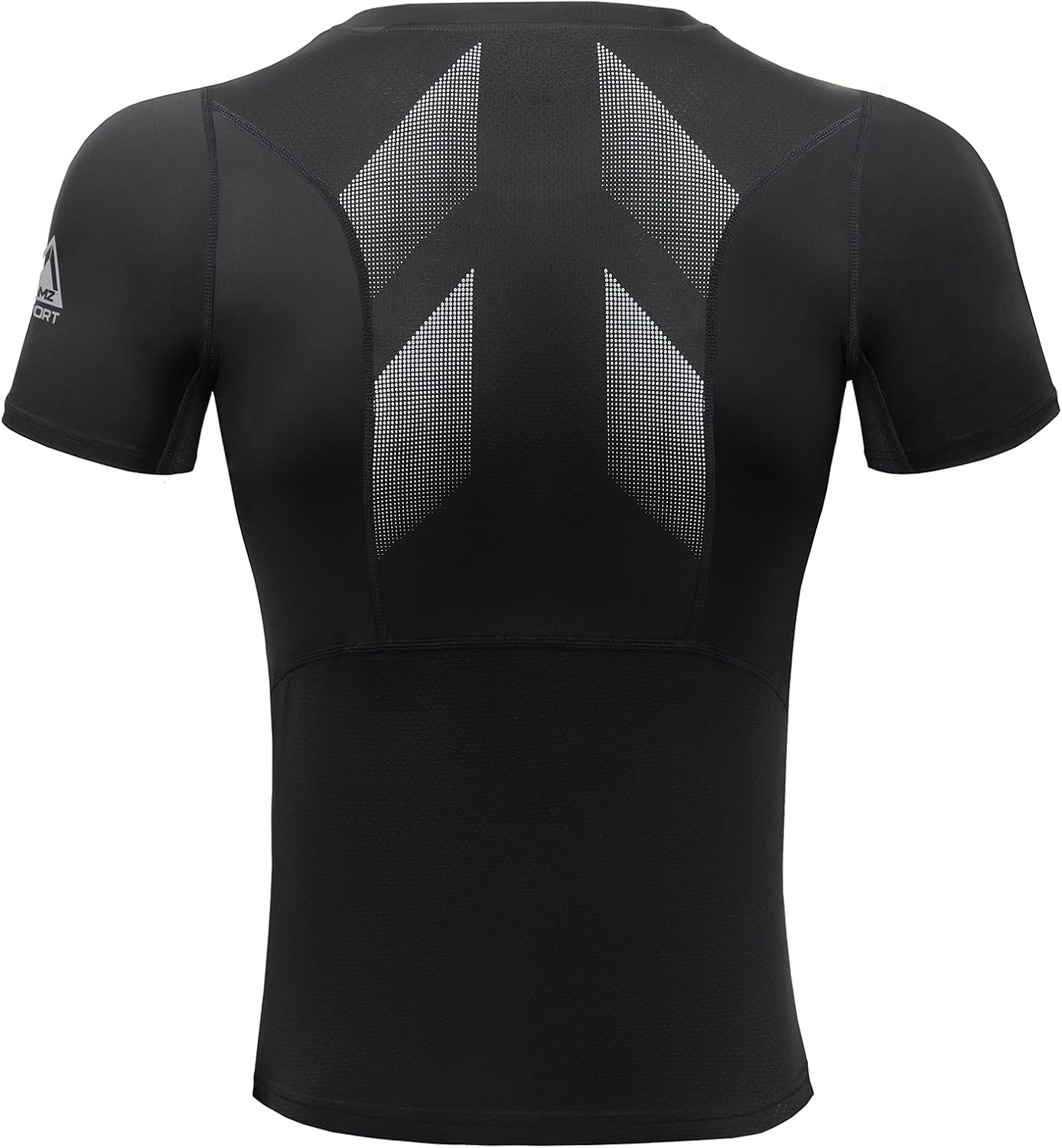 Detalle de AMZSPORT Maglietta a Compressione Uomo a Manica Corta: baselayer sportivo per corsa, ciclismo e palestra