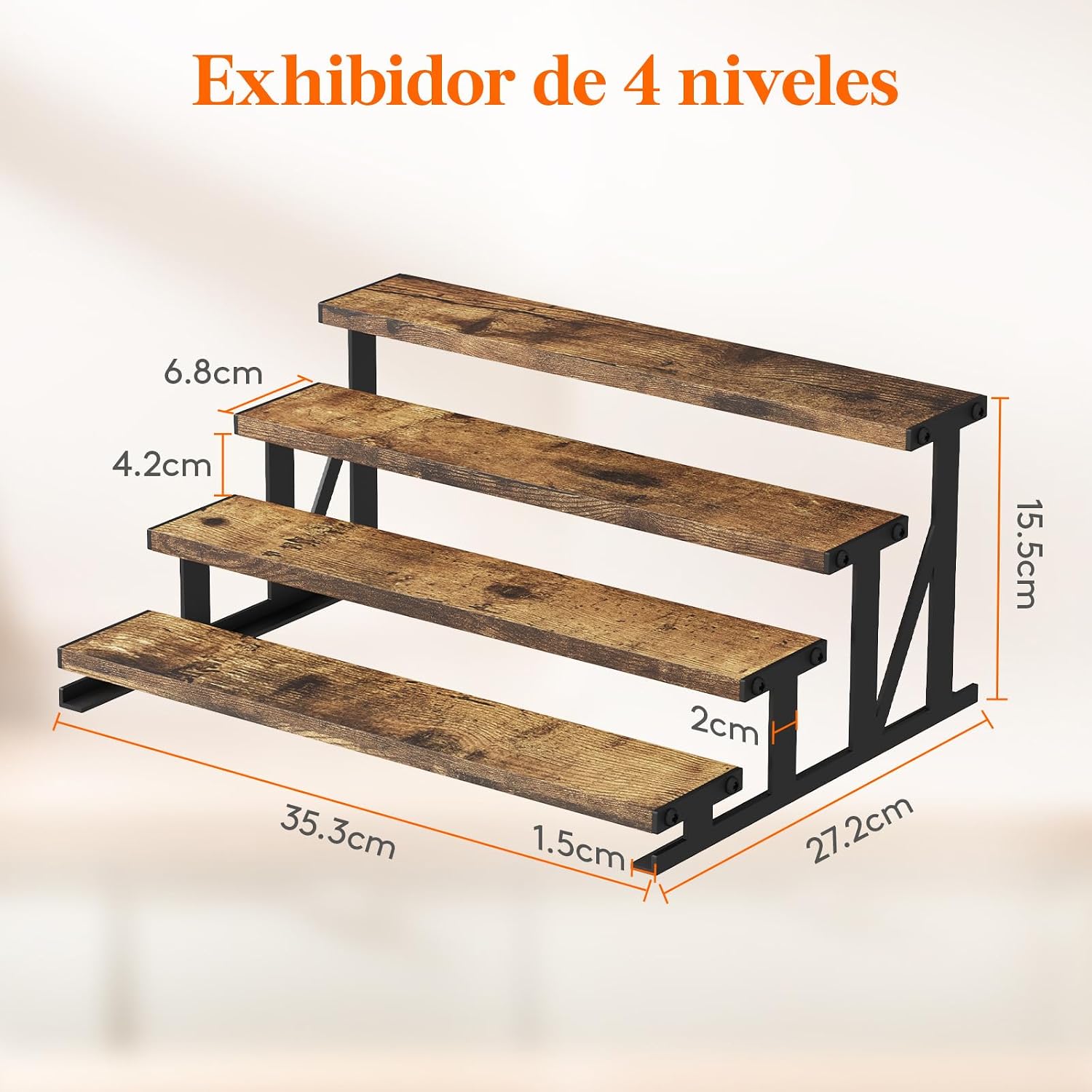 Thumbnail 2 de Lifewit Expositor de Madera con Soporte Metálico