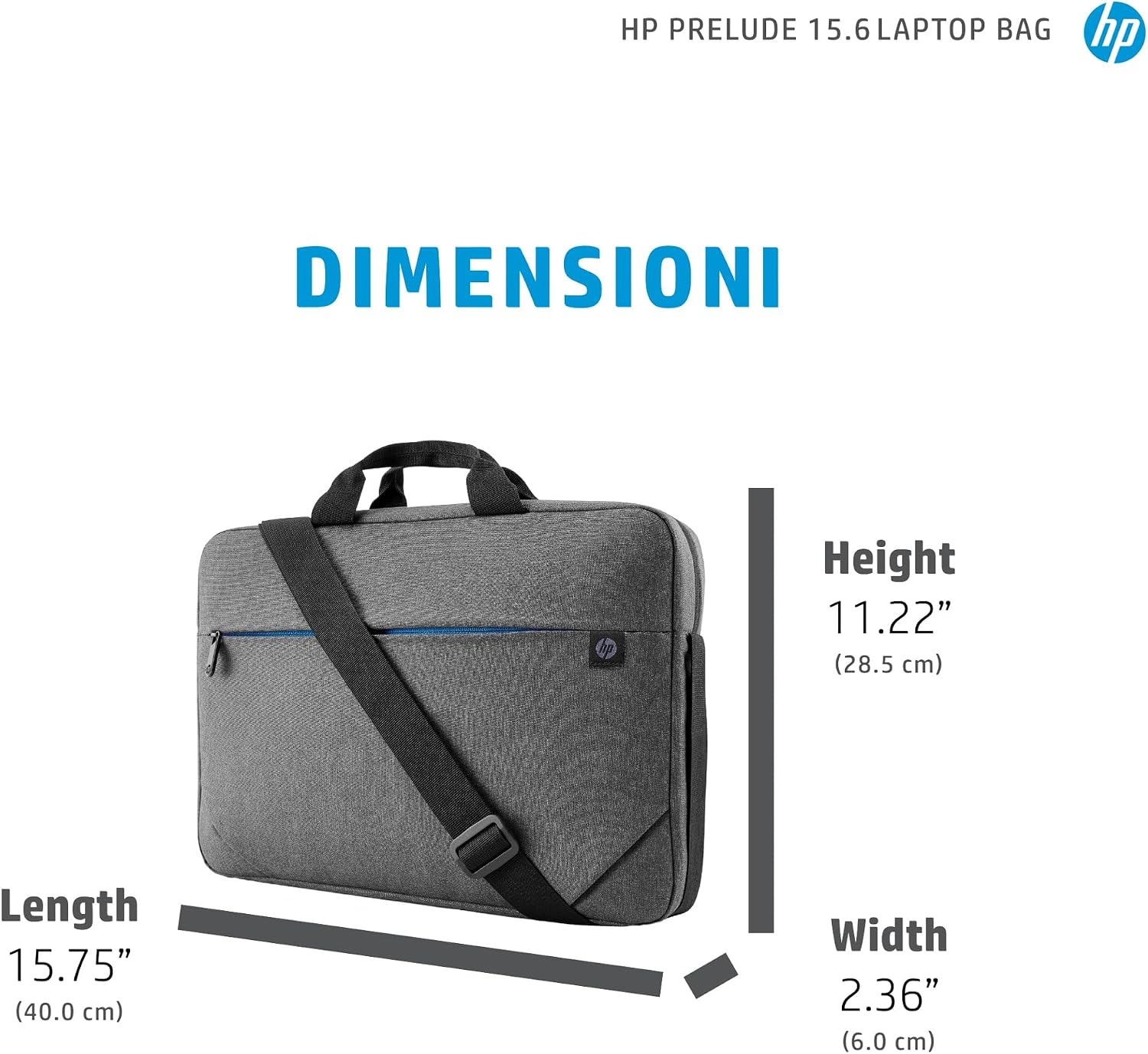 Thumbnail 5 de HP Prelude borsa a tracolla per notebook fino a 15,6” e tablet, grigia con cover impermeabile