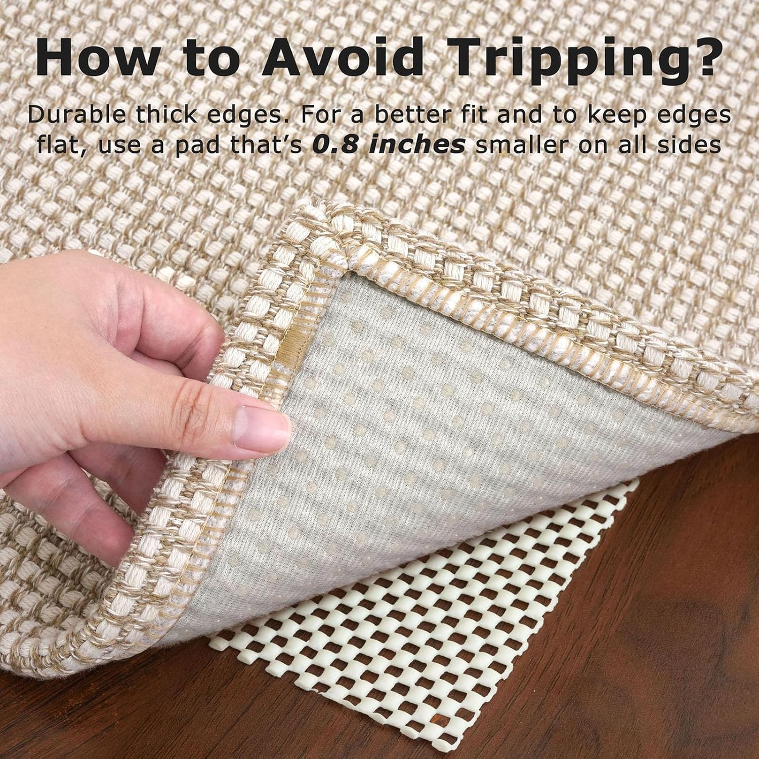 Thumbnail 5 de KOZYFLY Runners for Hallways 2x6 ft Washable Kitchen Runner Rug (Ivory/Khaki) with Non-Slip Rubber Backing