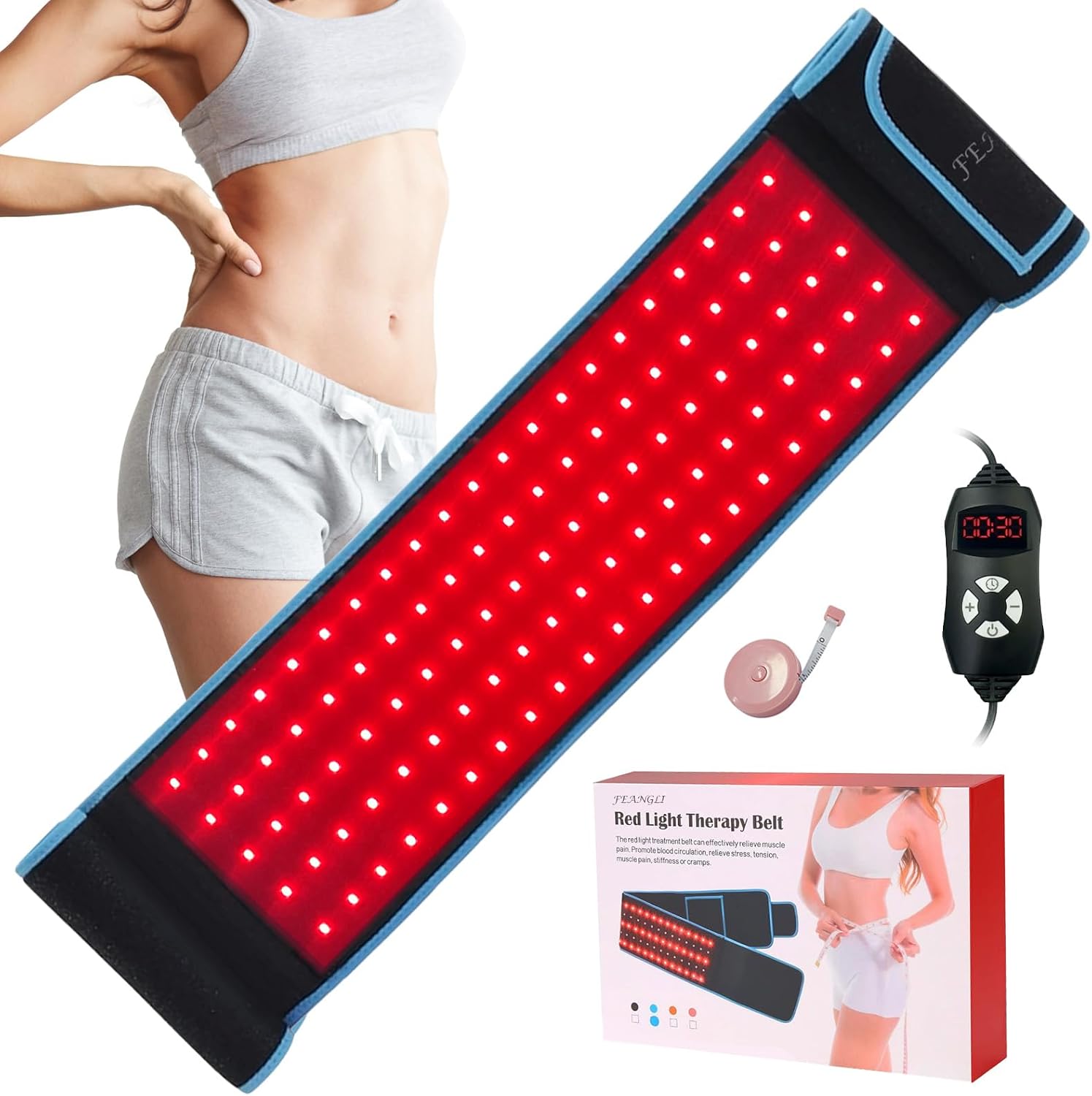 Detalle de Red Light Therapy Belt with 3-Chip 660nm/850nm LEDs for Body Pain Relief