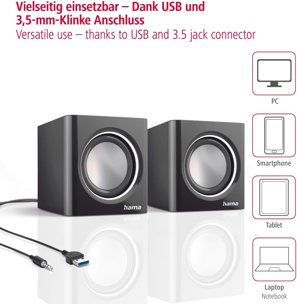 Thumbnail 3 de Hama Sonic Mobil 185 00173132 notebookluidspreker, stereo, 3 W, zwart-zilver