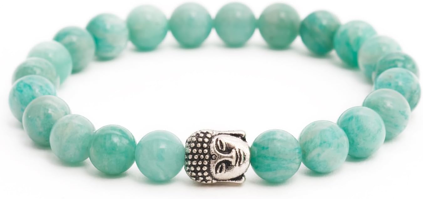 Detalle 2 de BERGERLIN Buddha Armband mit Amethyst-Perlen – geprüfter Naturstein in Deutschland, mit Echtheitszertifikat