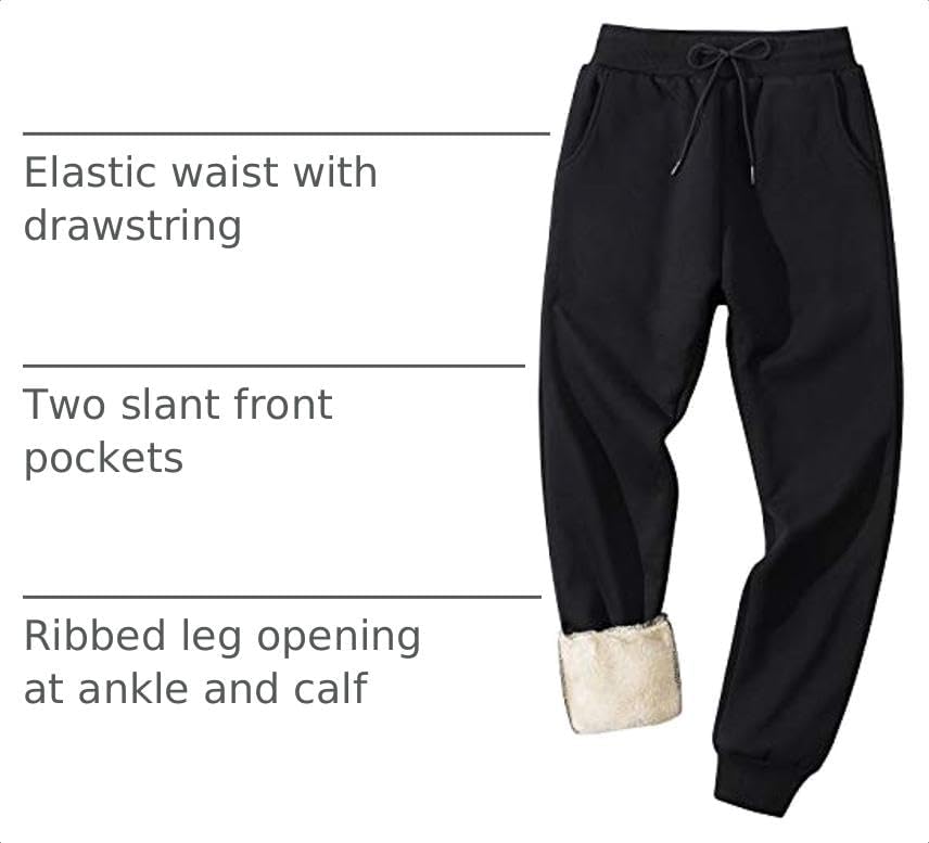 Detalle 2 de Gihuo Men's Fleece Pants Sherpa Lined