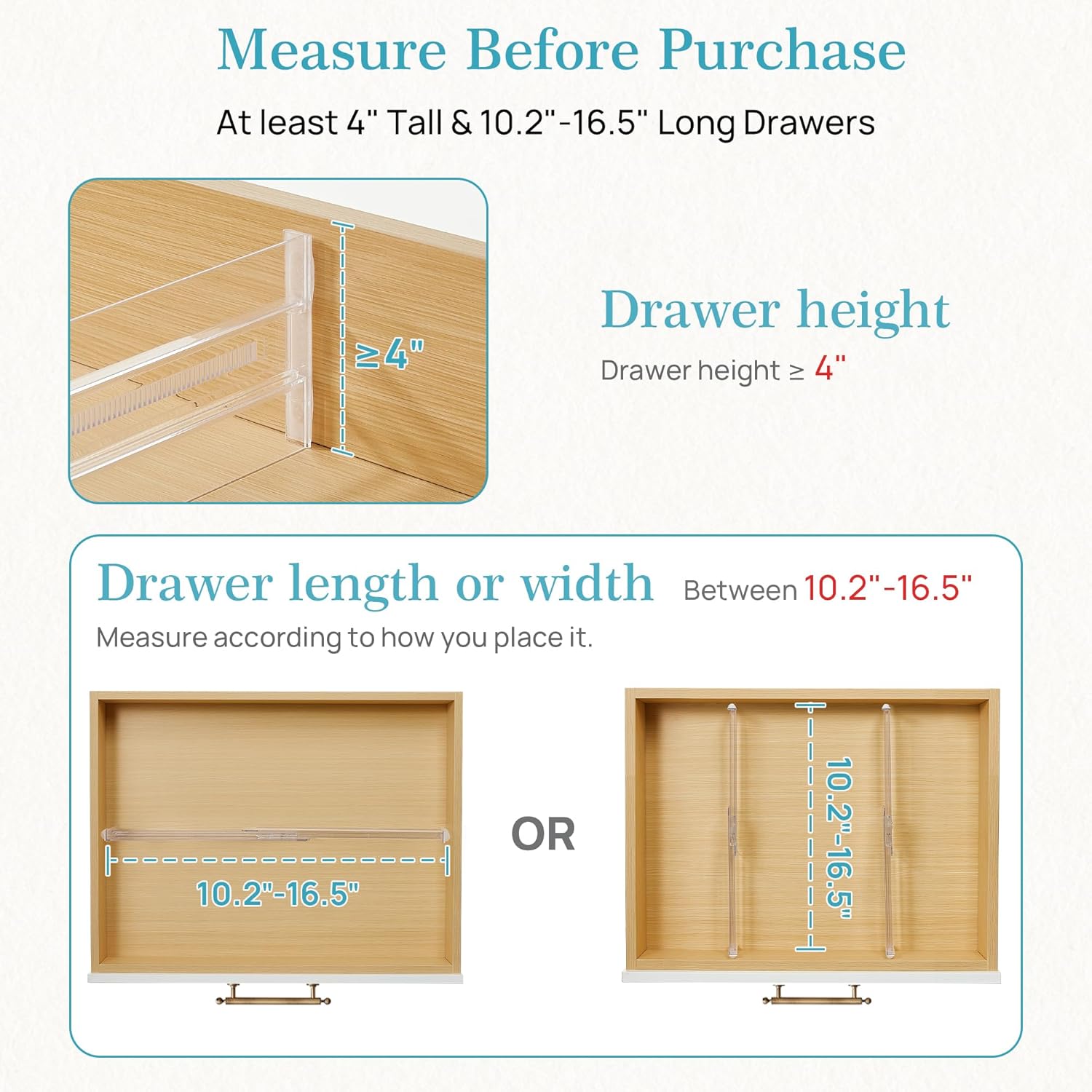Thumbnail 2 de Vtopmart 12-Pack Drawer Dividers, 4" High ⚙