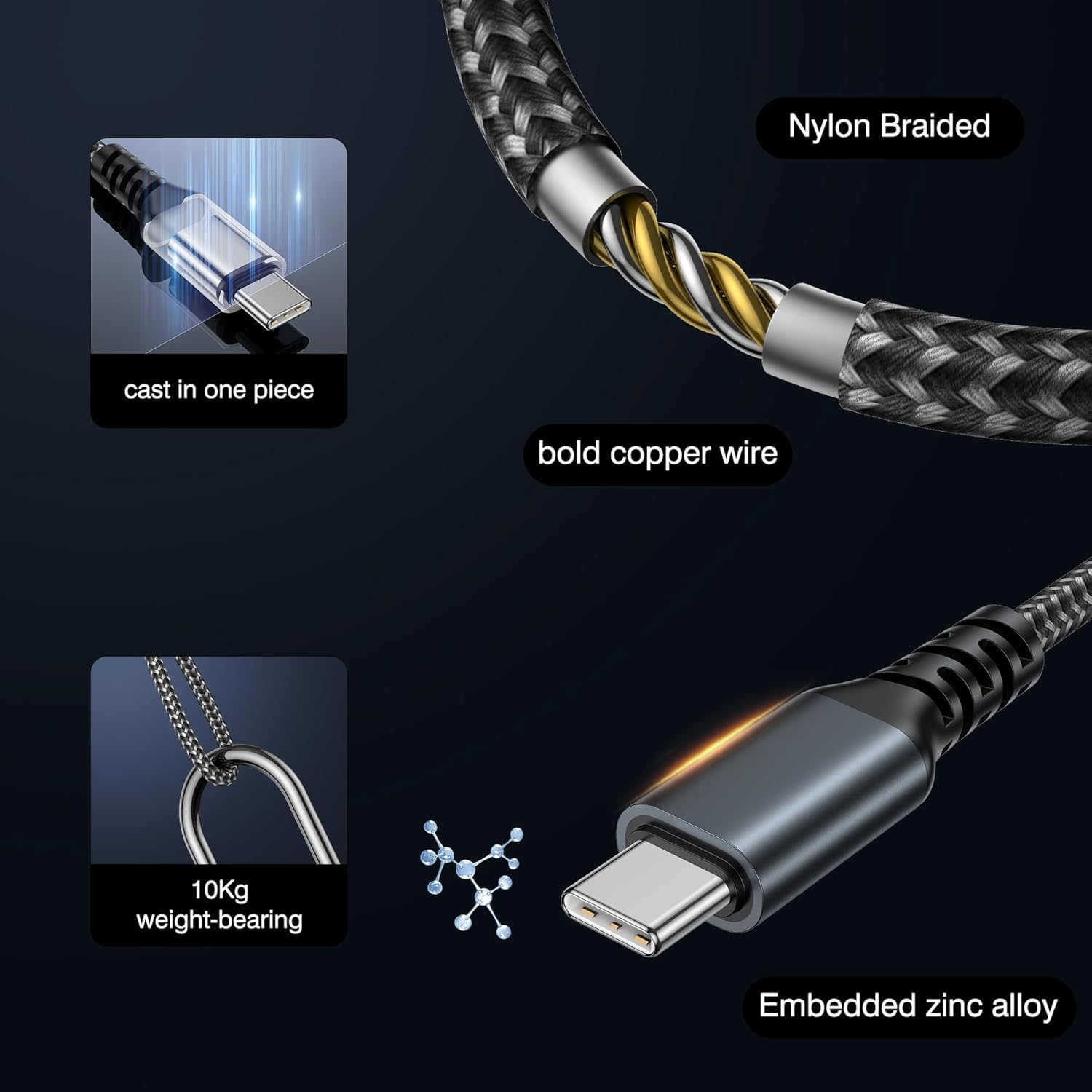 Thumbnail 4 de GIANAC Apple Watch Ladekabel 3 in 1 1,2 m