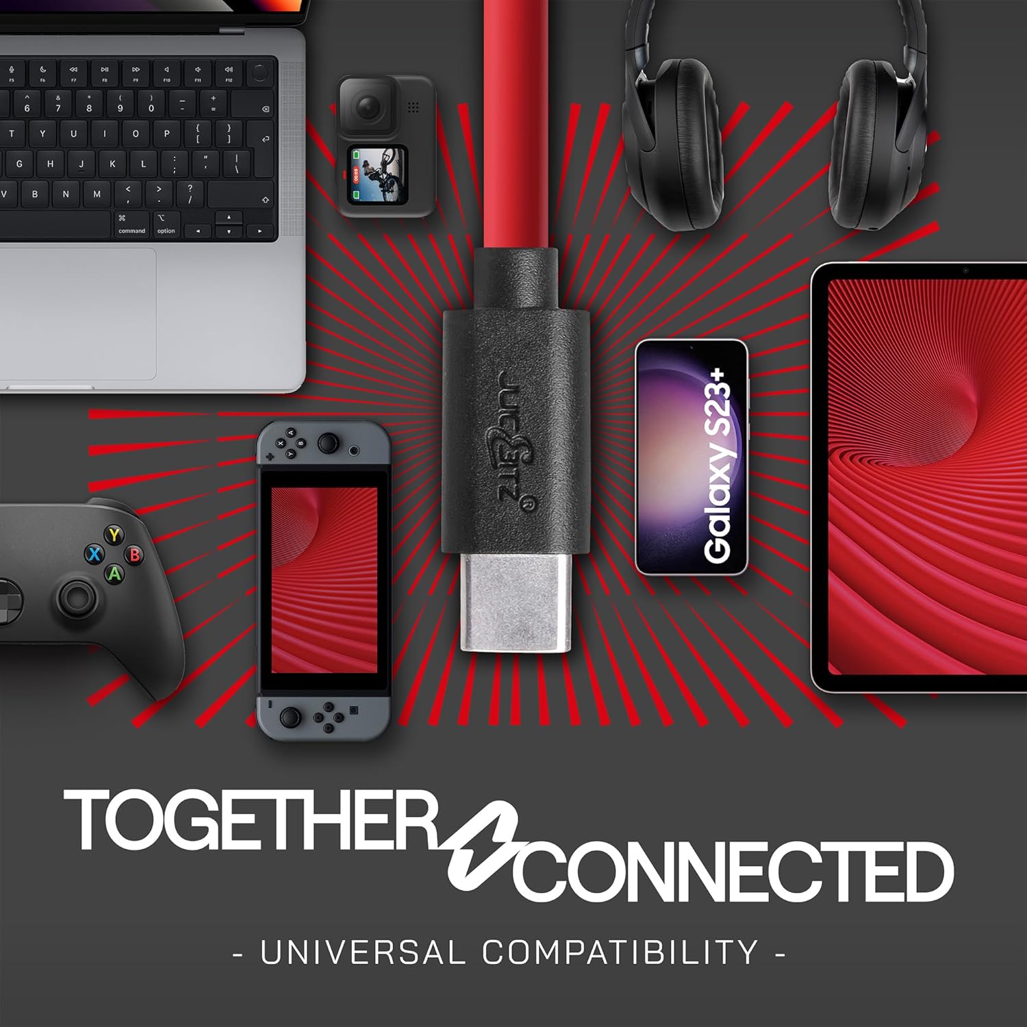 Thumbnail 6 de JuicEBitz USB A to USB C Cable 2m – Fast Charging & Data, Red