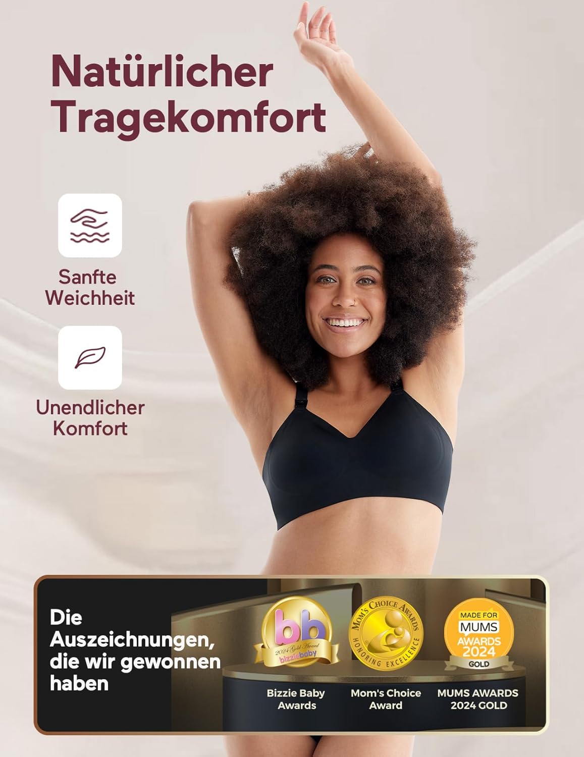 Detalle 2 de Momcozy Still-BH ohne Bügel – Nahtloser Still-Bralette für Schwangerschaft, Stillzeit und Alltag