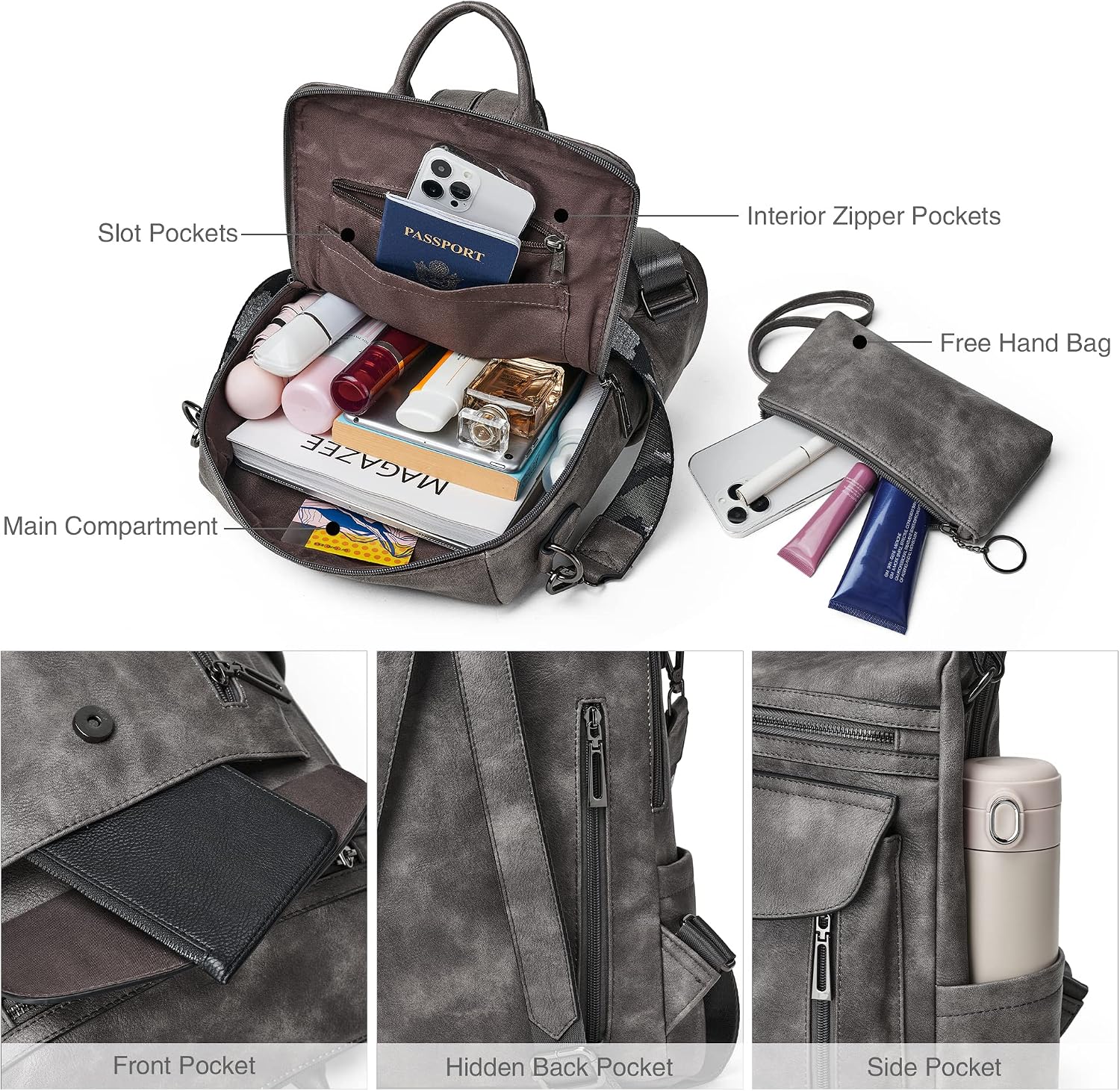 Thumbnail 3 de Shrrie Rucksack Damen Vintage Dunkelgrün