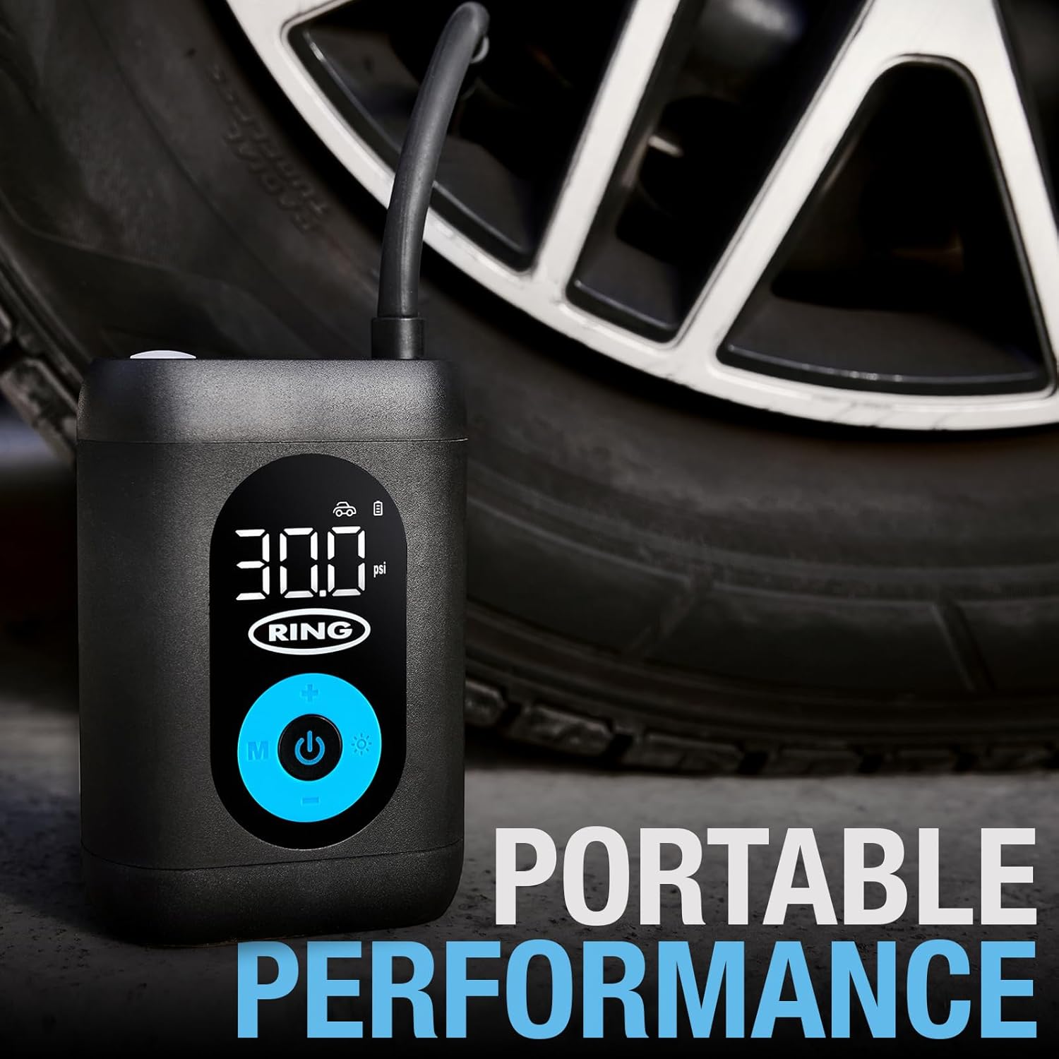 Thumbnail 2 de Ring TyreInflate GO 10 Compact Cordless Tyre Inflator – Digital PSI/Bar/kPA, light & adaptor kit