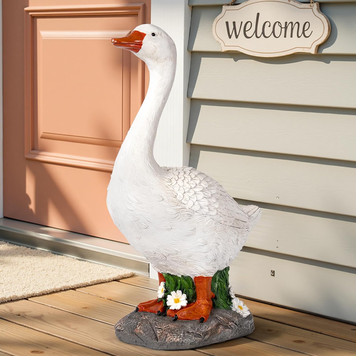 Detalle de GIGALUMI 11203 Porch Goose Statue, Hand-Painted Resin, 18.9-Inch