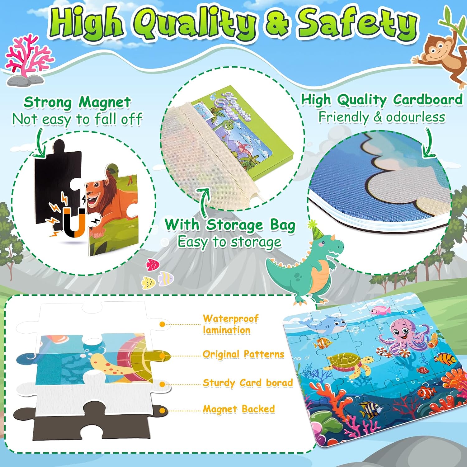 Detalle de Dikence Magnetic Puzzles Travel Game 20pcs