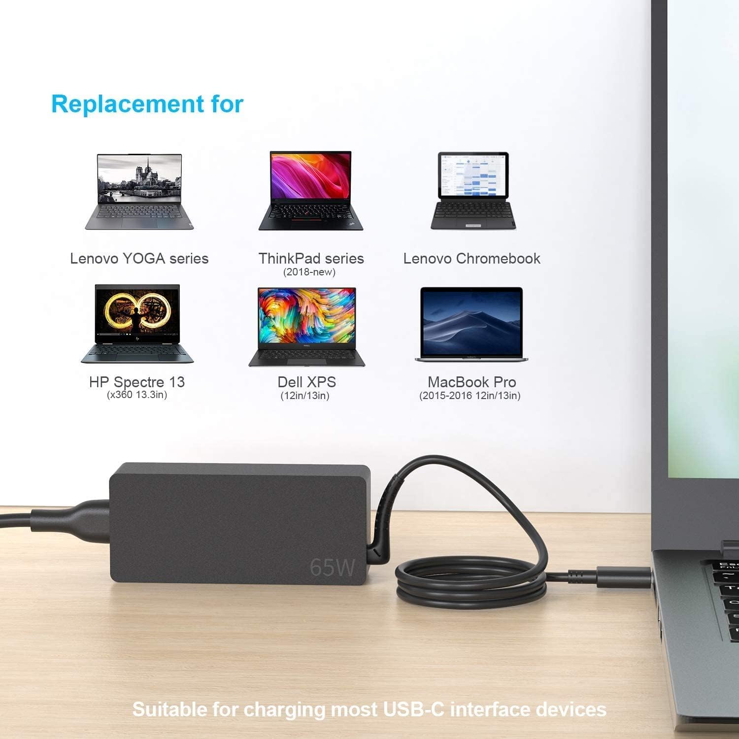 Thumbnail 5 de 65W USB-C Ladekabel für Lenovo ThinkPad