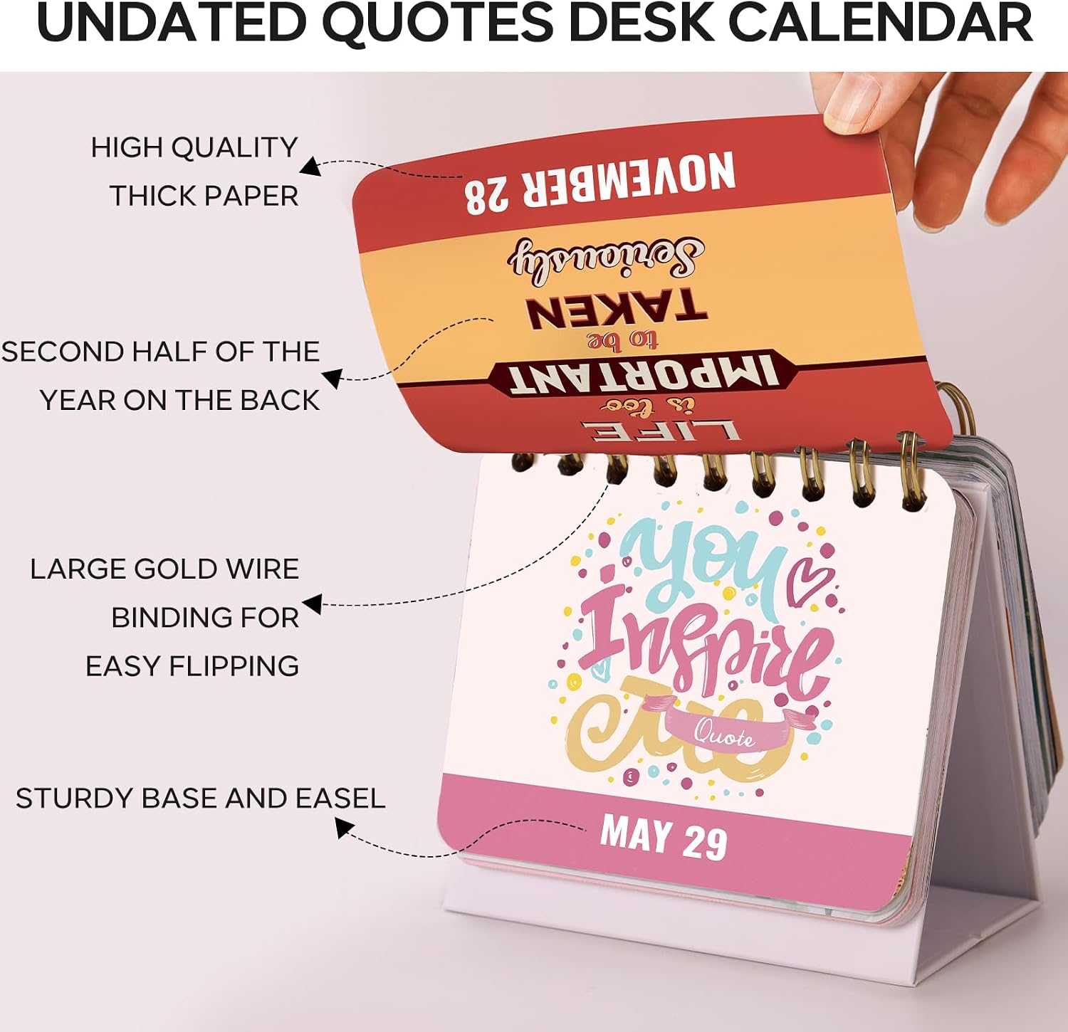Thumbnail 4 de Planrage Motivational Daily Calendar, 4.8 x 5.5-Inch Undated Flip Calendar