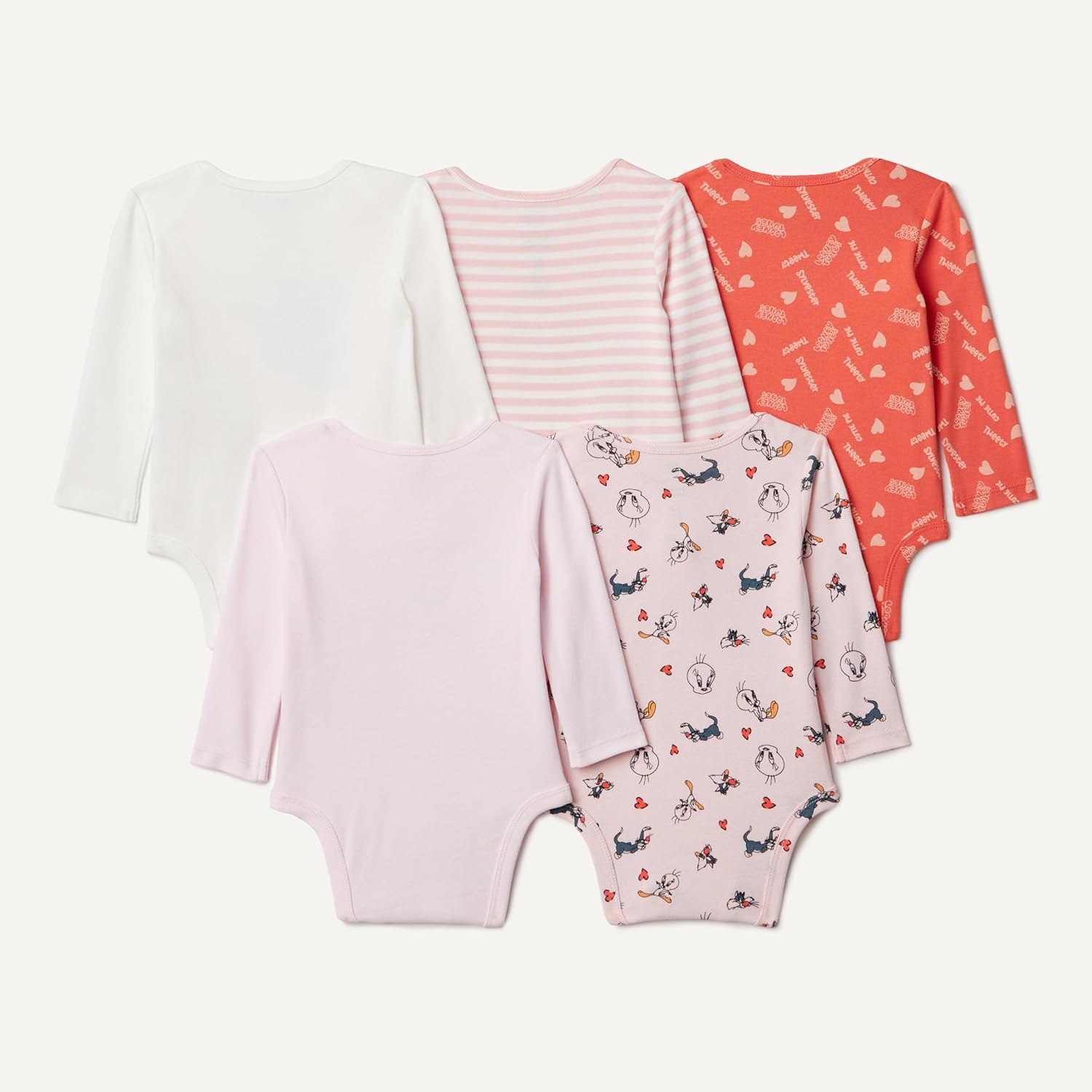 Detalle de Amazon Essentials Unisex Babies' Long-Sleeve Bodysuits, Pack of 5