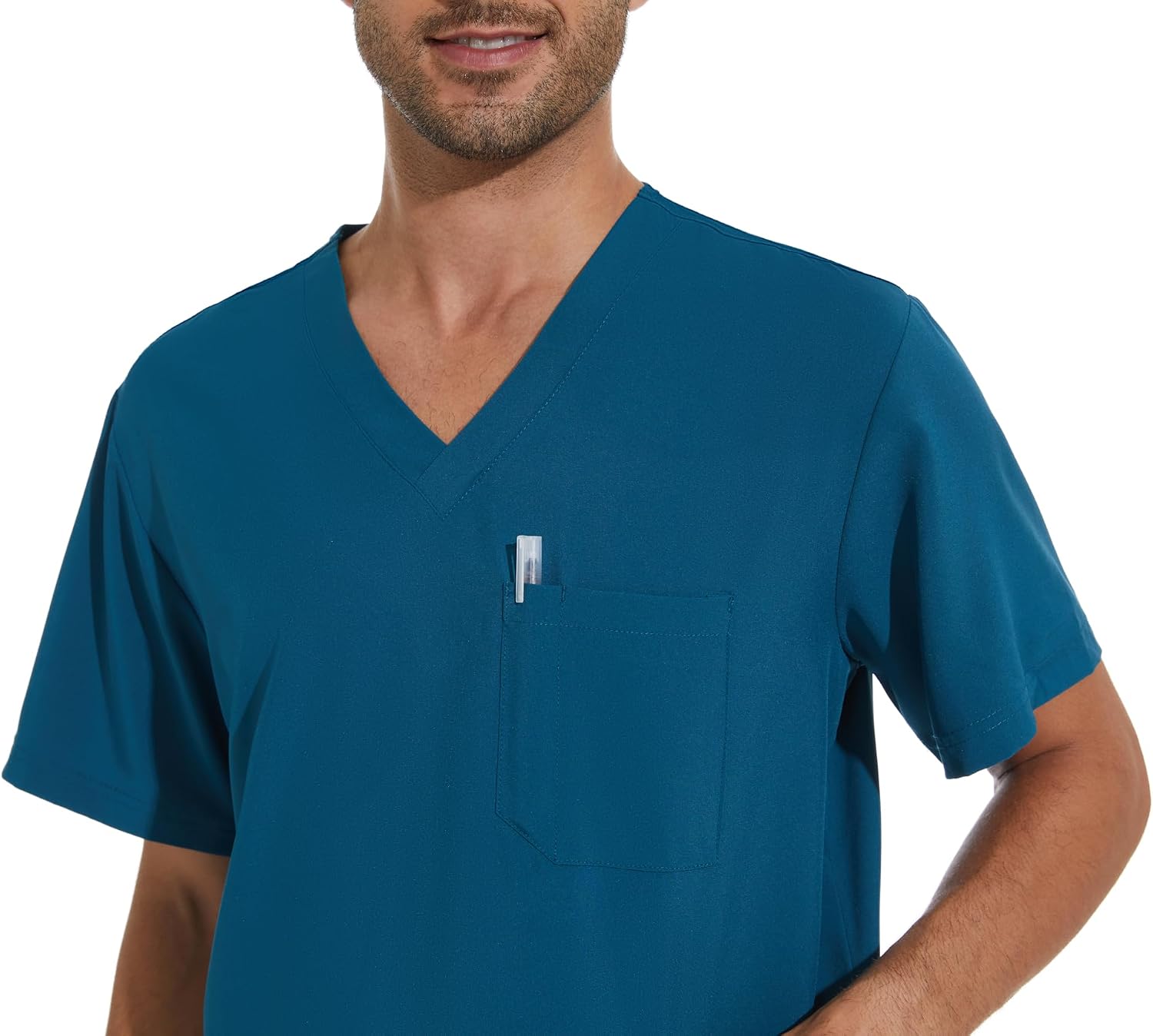 Detalle 2 de COZYFIT Men's Scrub Set with V-Neck Top