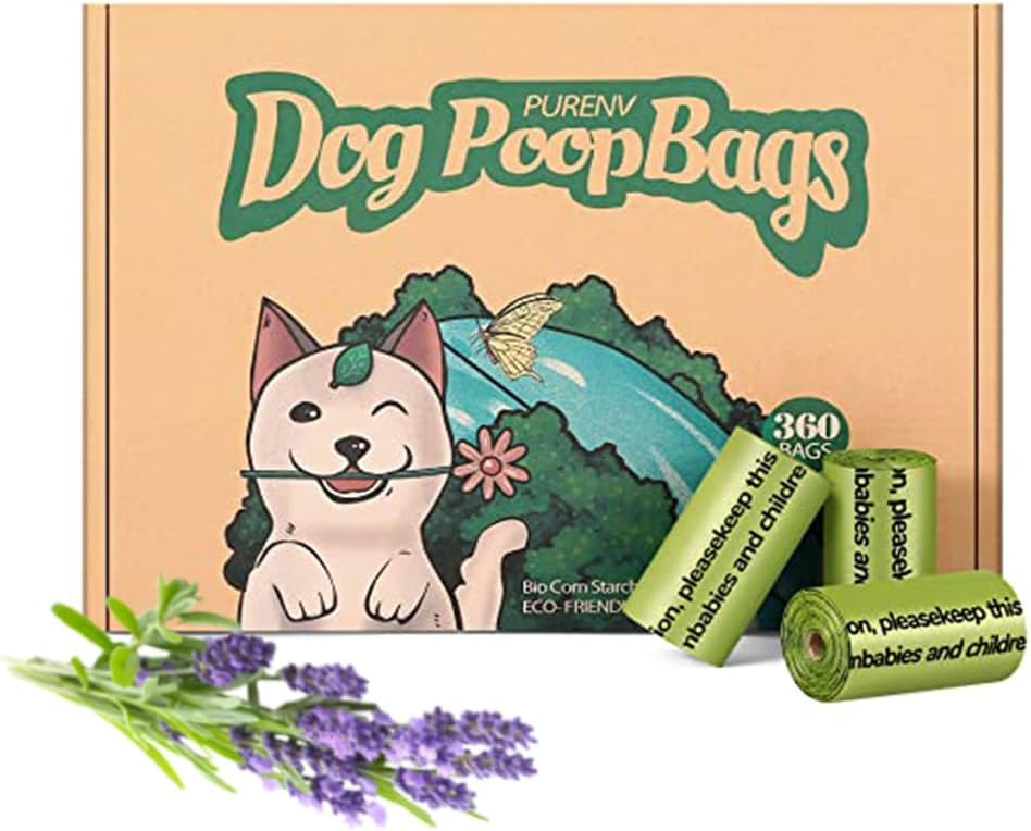 Detalle de PURENV 360 Stück Hundekotbeutel biologisch abbaubar Lavendel Duft