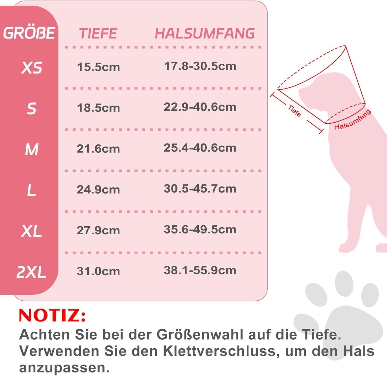 Thumbnail 3 de Supet Halskrause für Hunde (weiches Polster) – klare Elizabeth-Recovery-Kragene, Alternative für große, mittlere und kleine Hunde, Hellrosa (XL)