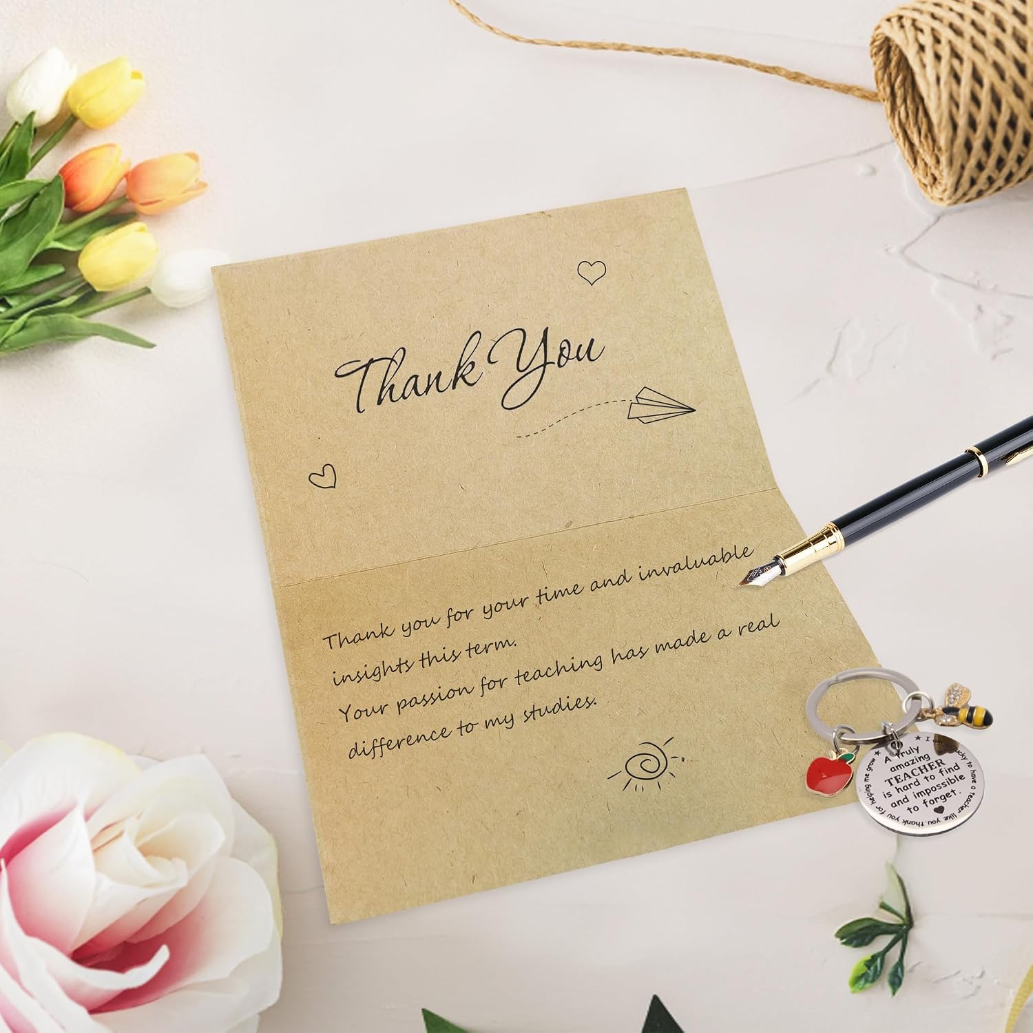 Thumbnail 6 de Sundonix Thank You Leaving Teacher Gift – 6 Pack Bee Keychains, Cards & Envelopes