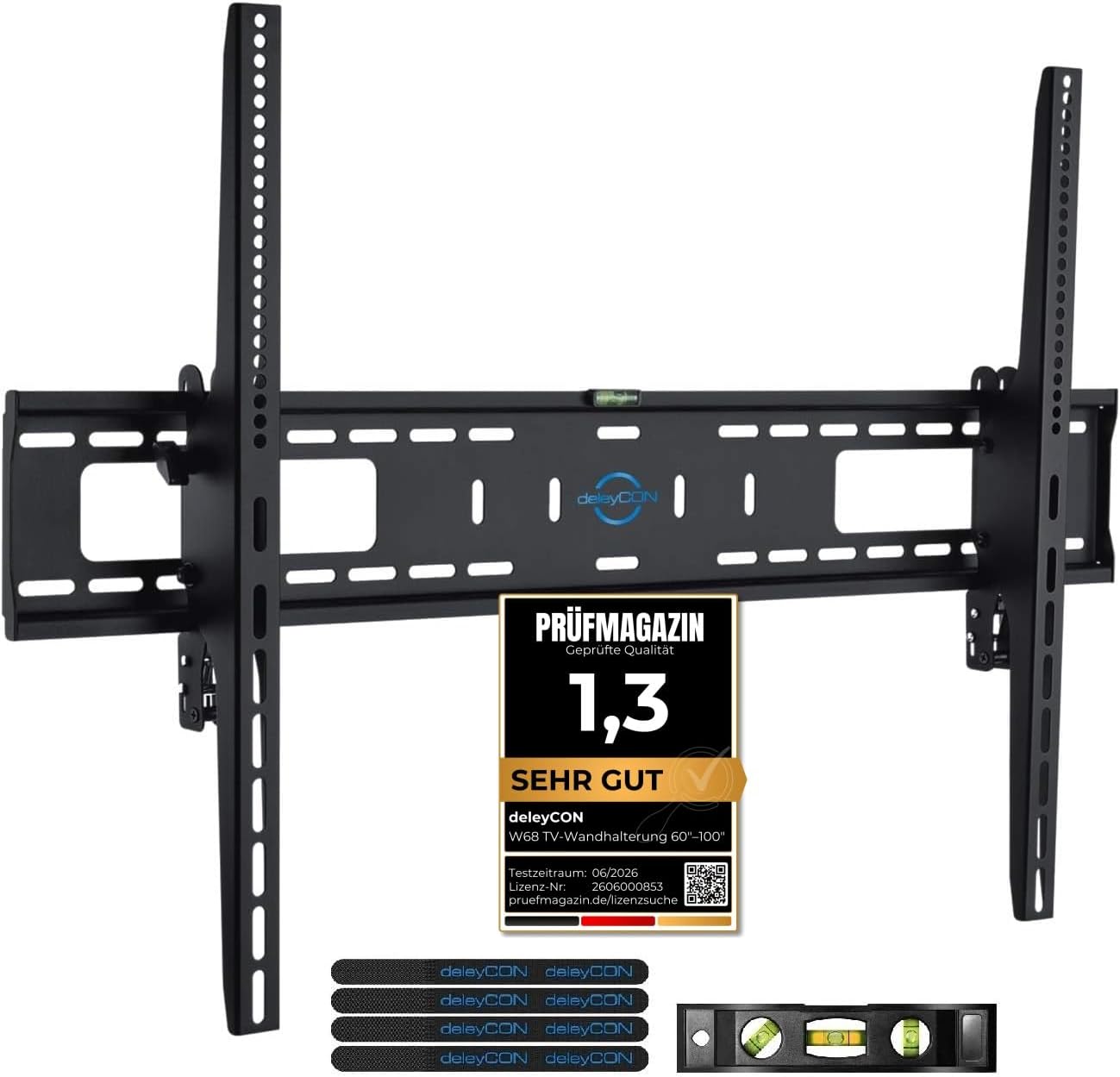 Detalle de deleyCON Universal TV Wandhalterung 60"–100" Neigbar | VESA 900x600 | bis 75 kg