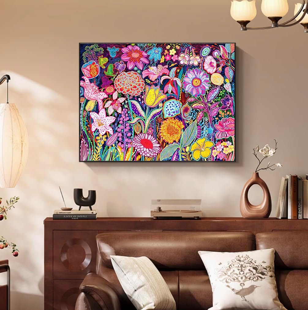 Detalle 2 de HUADADA 1000-Piece Jigsaw Puzzle for Adults – Flower Puzzle with 70x50 cm finish