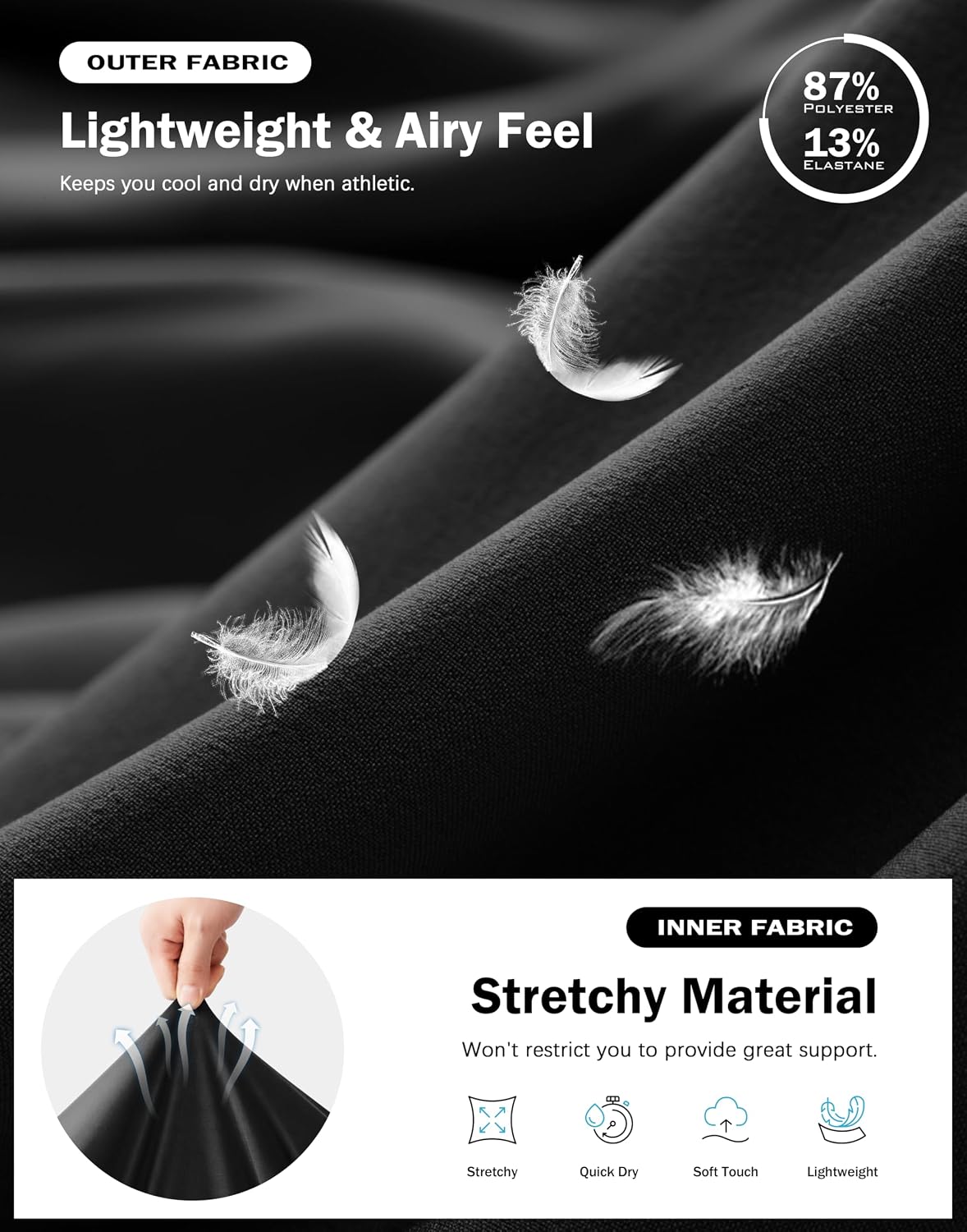 Detalle de G Gradual Men's Running Shorts 2-in-1