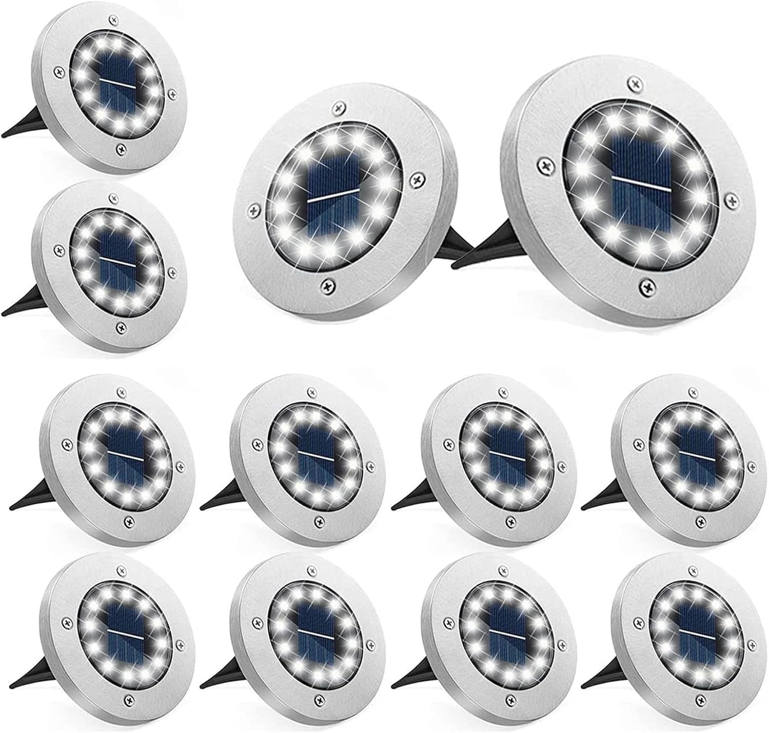 Detalle 2 de Bzavor 12 LED Solar-Bodenleuchten IP65