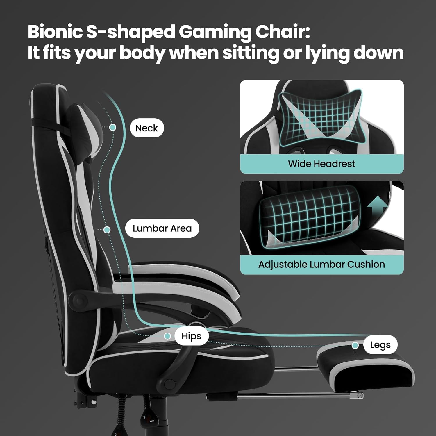 Thumbnail 4 de WOLTU GS02gr Silla Gaming Ergonómica con Reposabrazos