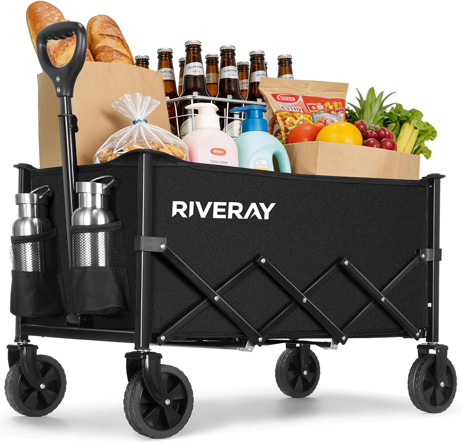 Imagen de RIVERAY Carrello da Campeggio Pieghevole 120L – Portatile, 100 kg, Ruote Tutti Terreni en OfertitasTOP