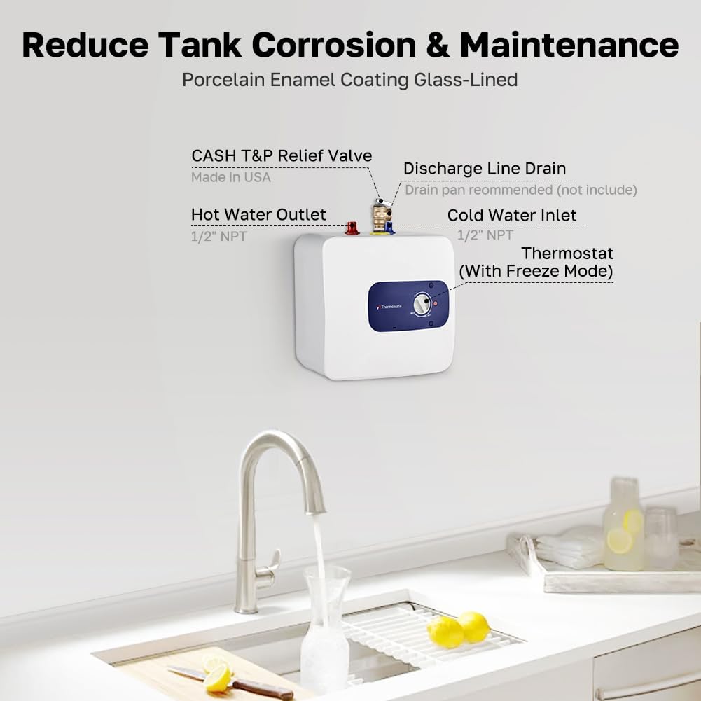 Detalle 2 de ThermoMate ES400 4-Gallon Mini Tank Water Heater, 120V Plug-In