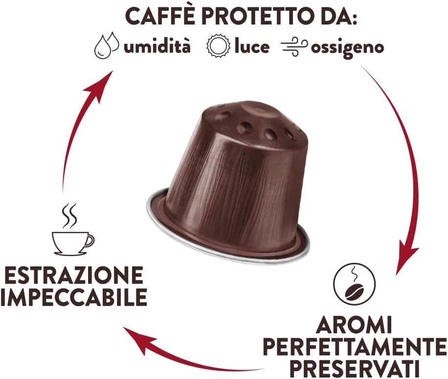 Thumbnail 2 de Kimbo Macinato Fresco, 30 Capsule Caffè in Alluminio Compatibili Nespresso Original, Miscela Forte e Corposa