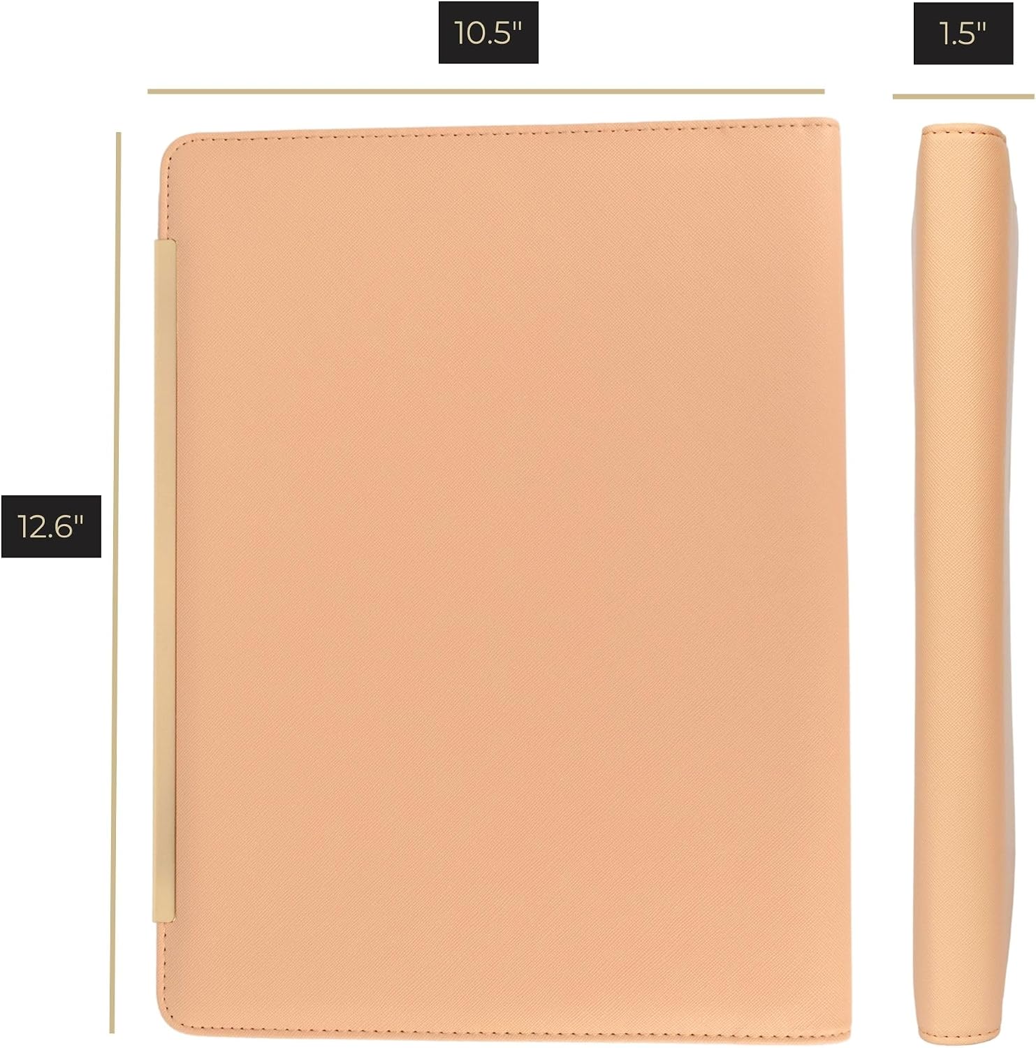 Thumbnail 5 de BLU MONACO Peach Beige Vegan Leather Portfolio Binder