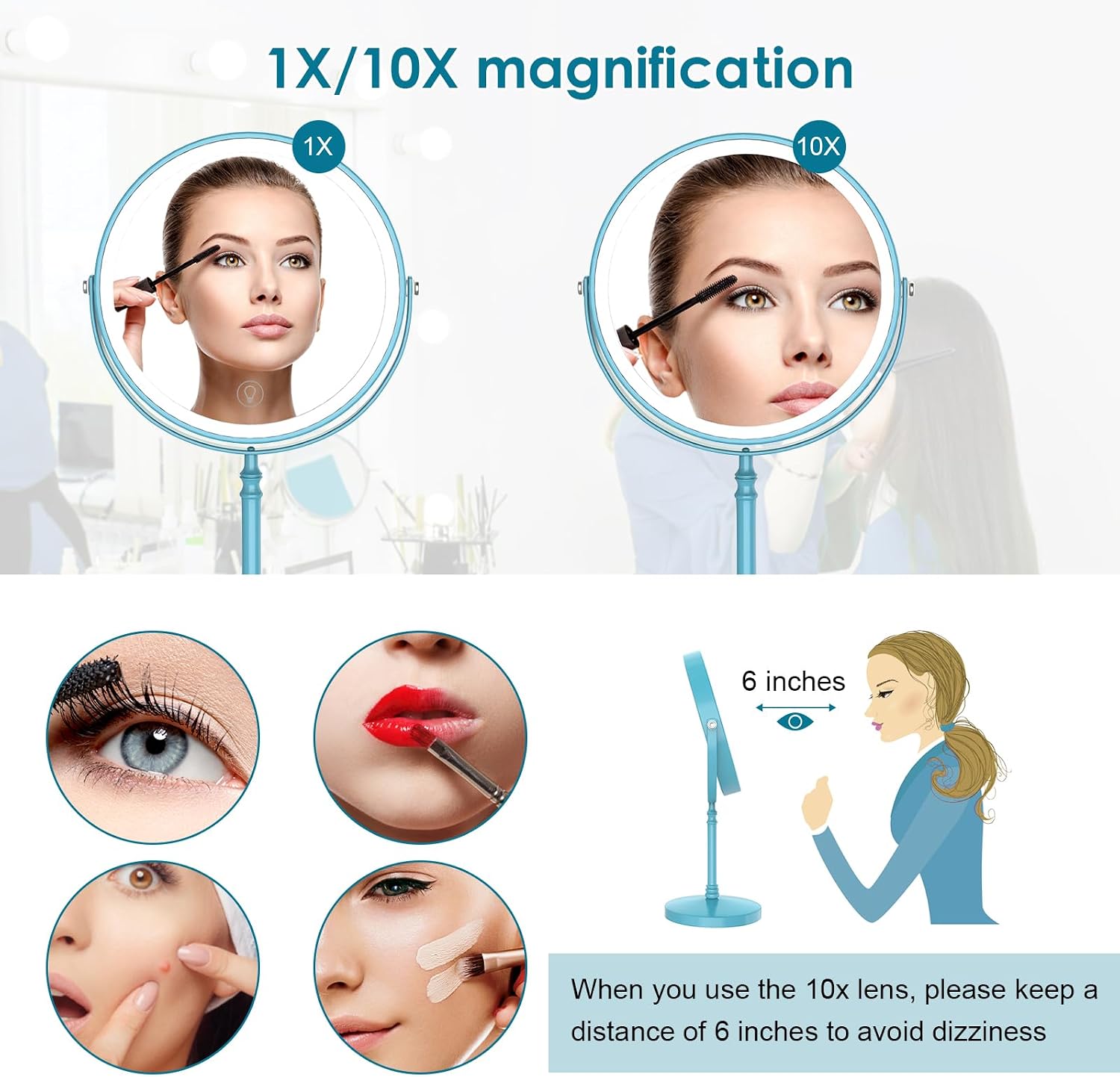 Detalle 2 de DEIOVWXS Makeup Mirror 3000mAh