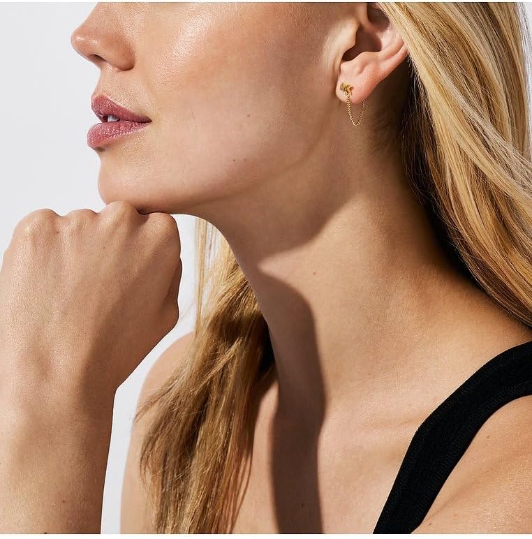 Thumbnail 2 de Michael Kors Orecchini da donna in metallo dorato con pietre semi-preziose e chiusura a perno
