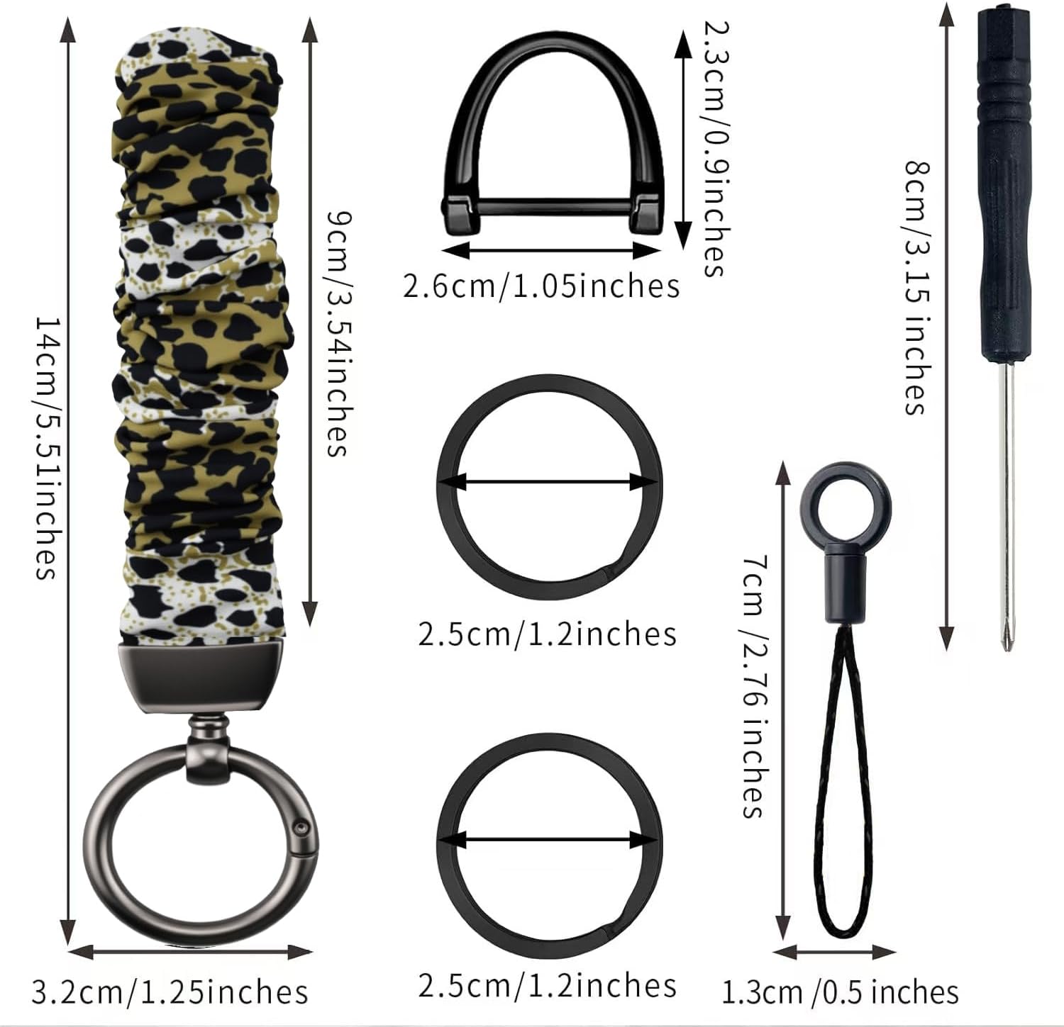 Detalle 2 de DKGKOO Stretchy Scrunchie Keychain Wristlet