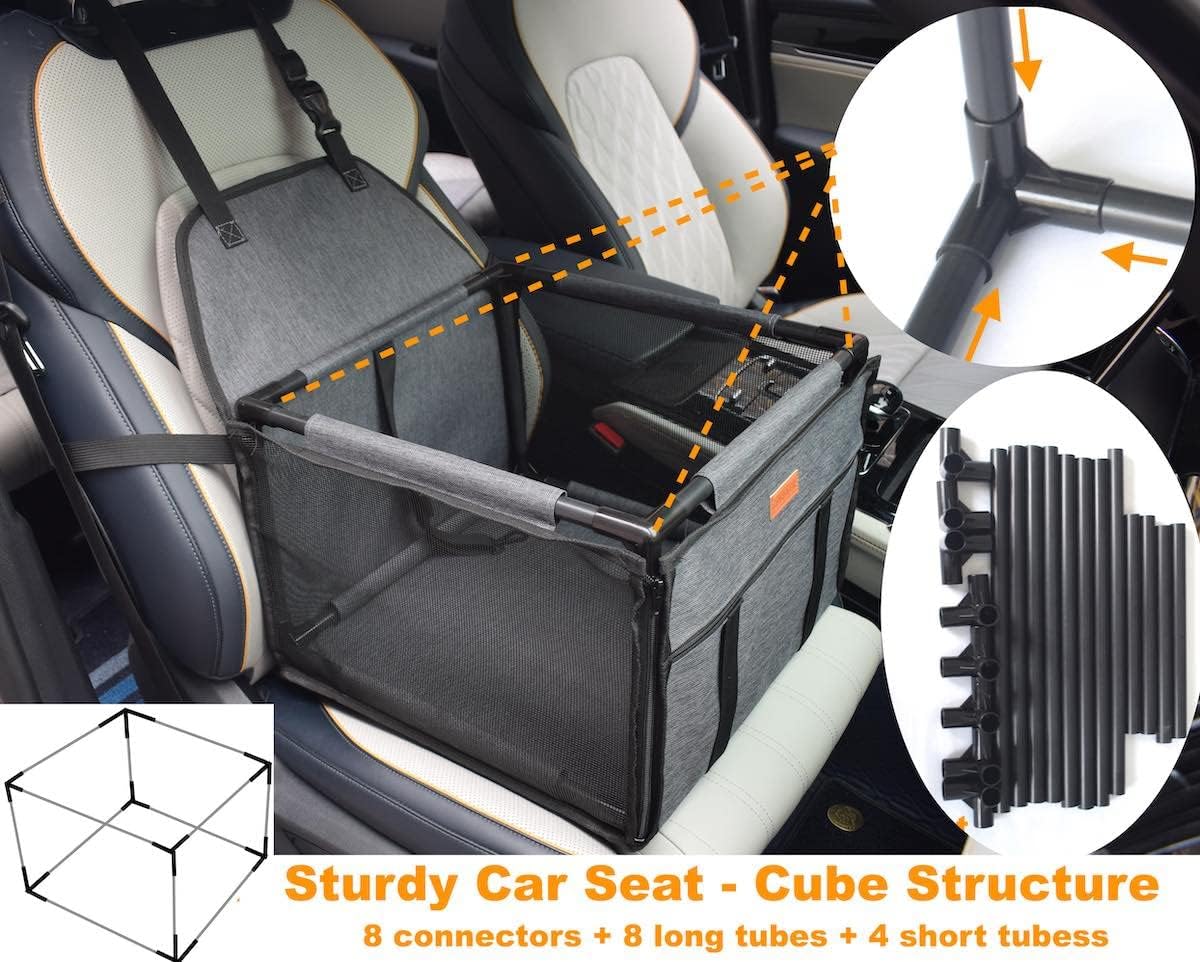 Detalle 2 de GoBuyer Waterproof Pet Dog Car Seat Booster (Grey) 50x40cm with Seat Belt Harness